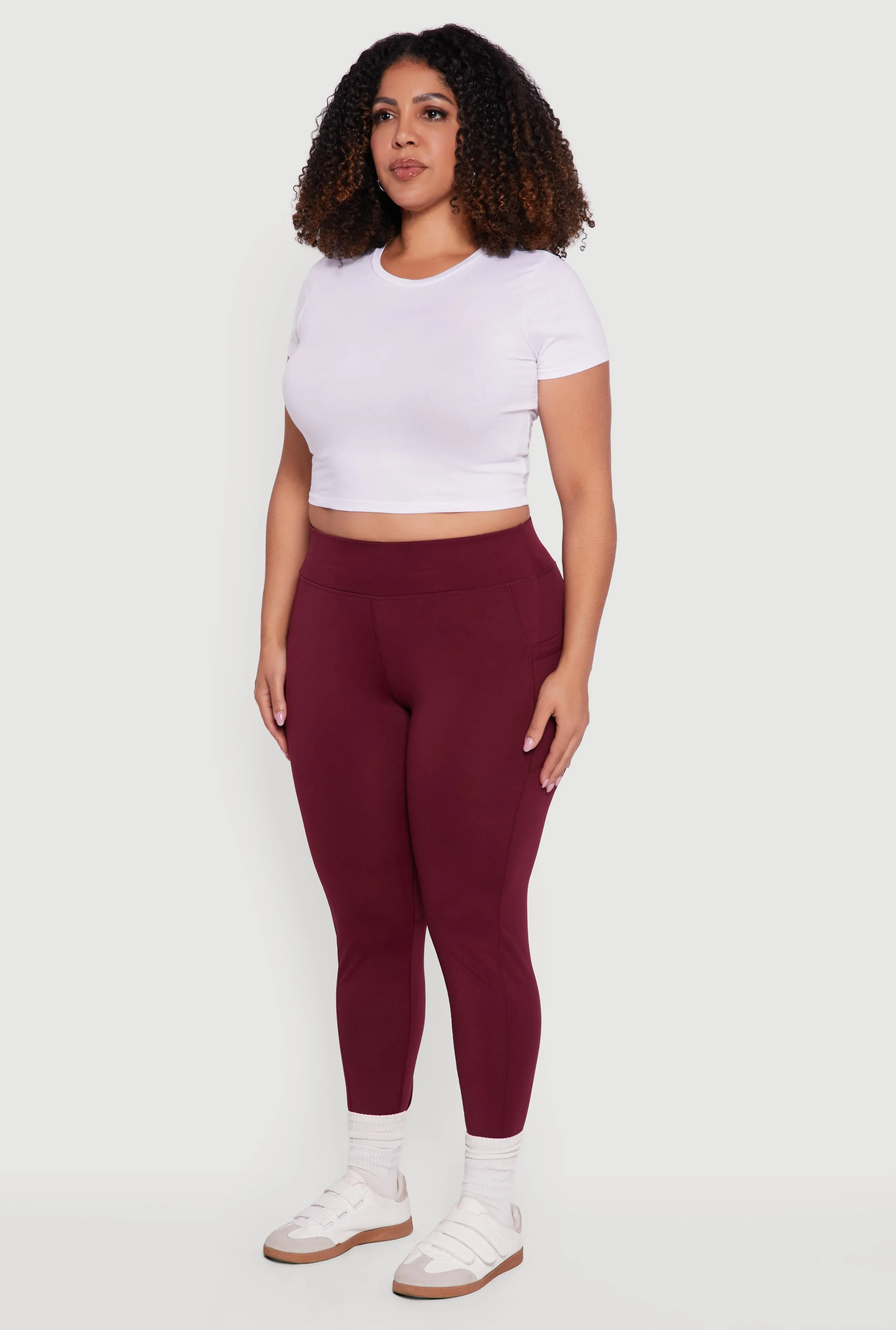 Plus Size High Waisted Leggings with Side Pockets sold by Rainbow product image thumbnail 3