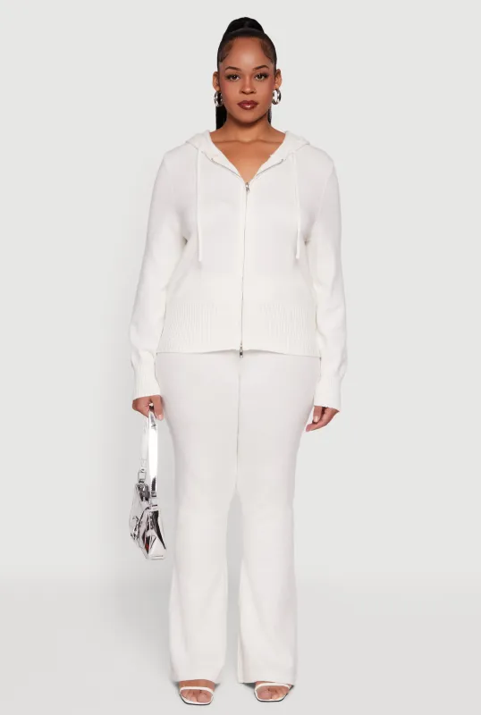 Plus Size Fold Over Pull On Flare Pants sold by Rainbow