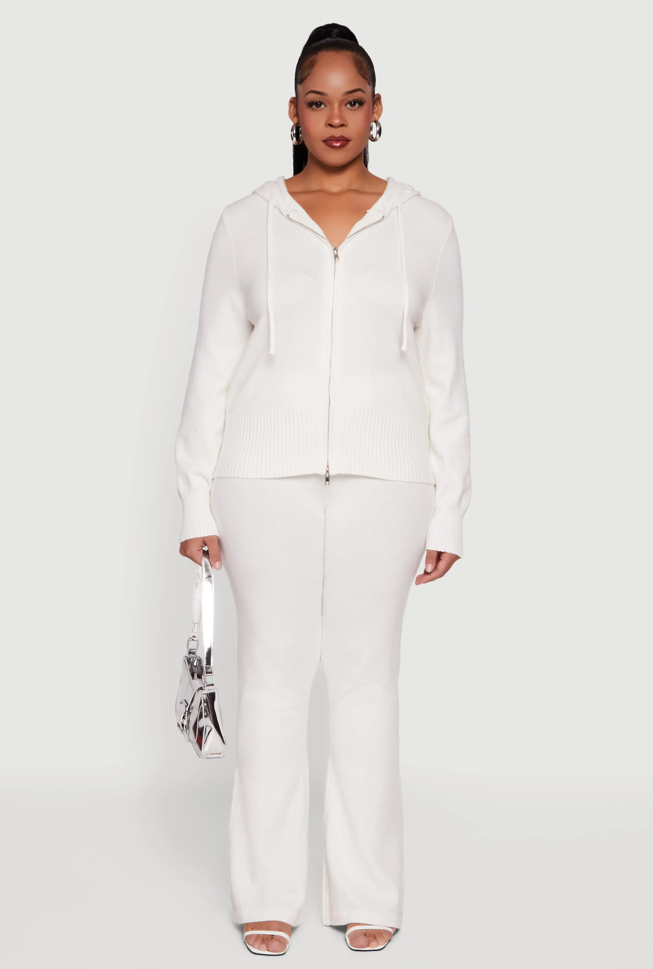 Plus Size Fold Over Pull On Flare Pants sold by Rainbow