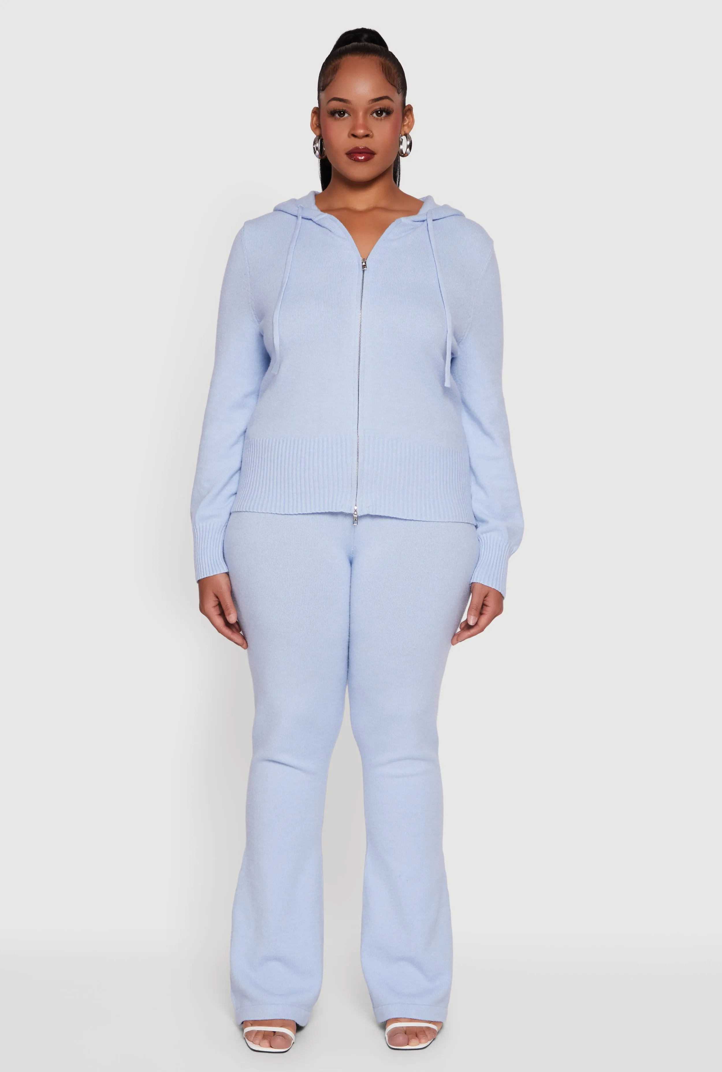 Plus Size Fold Over Pull On Flare Pants sold by Rainbow product image thumbnail 3