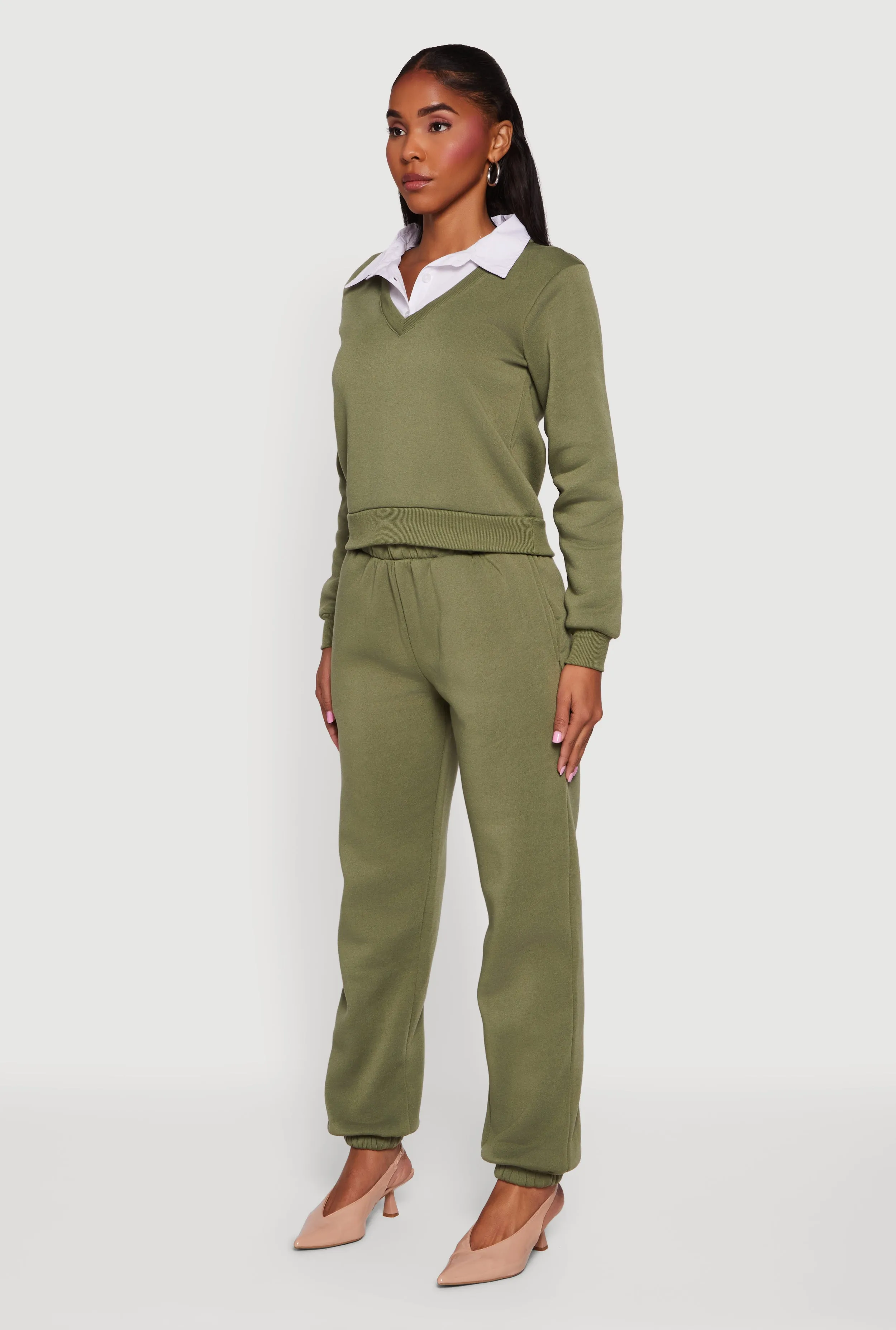 Color Block Layered Look Sweatshirt sold by Rainbow product image thumbnail 5