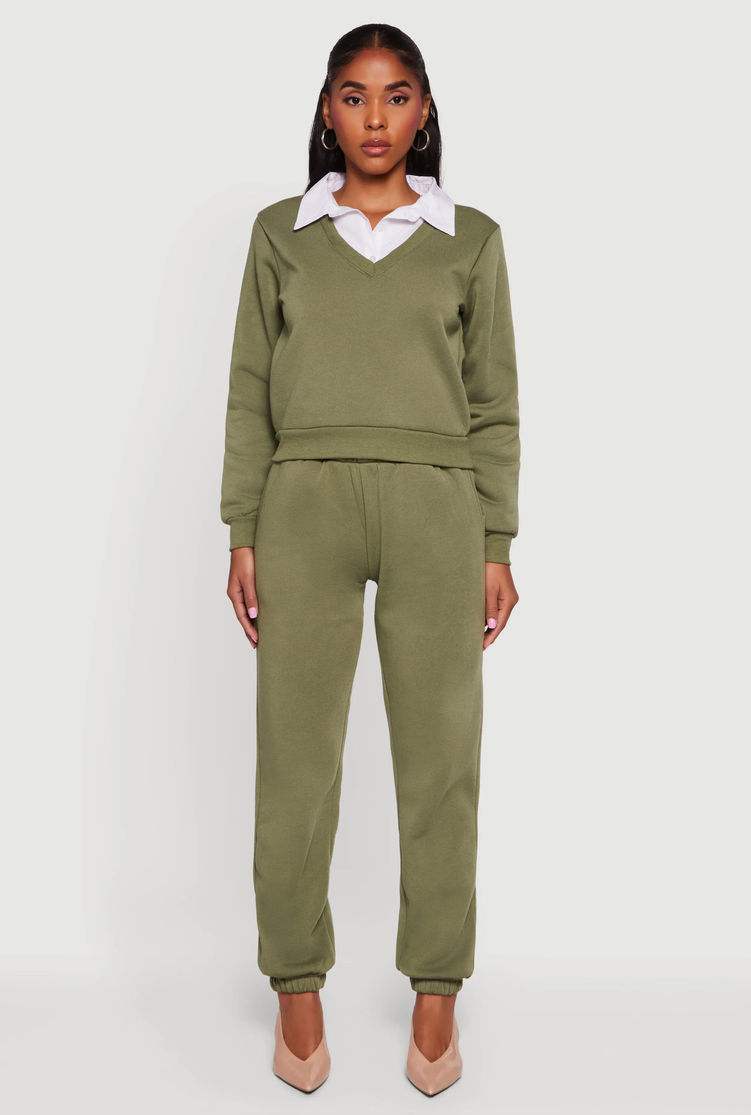 Color Block Layered Look Sweatshirt sold by Rainbow product image thumbnail 2