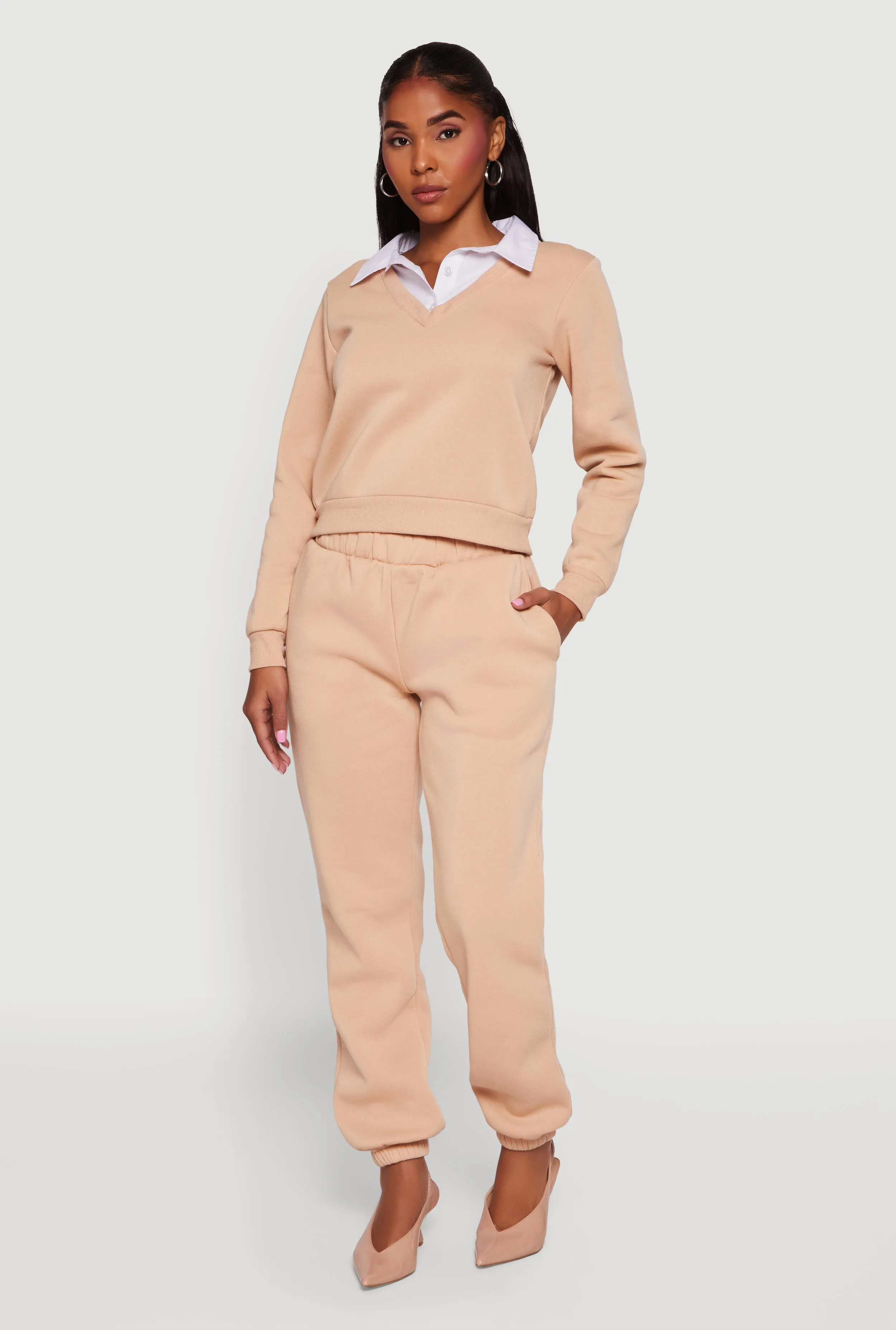 Color Block Layered Look Sweatshirt sold by Rainbow product image thumbnail 3