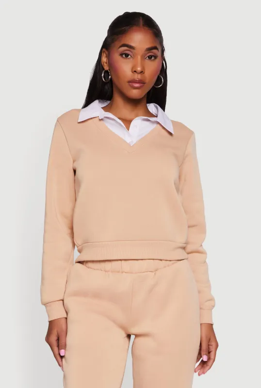 Color Block Layered Look Sweatshirt sold by Rainbow