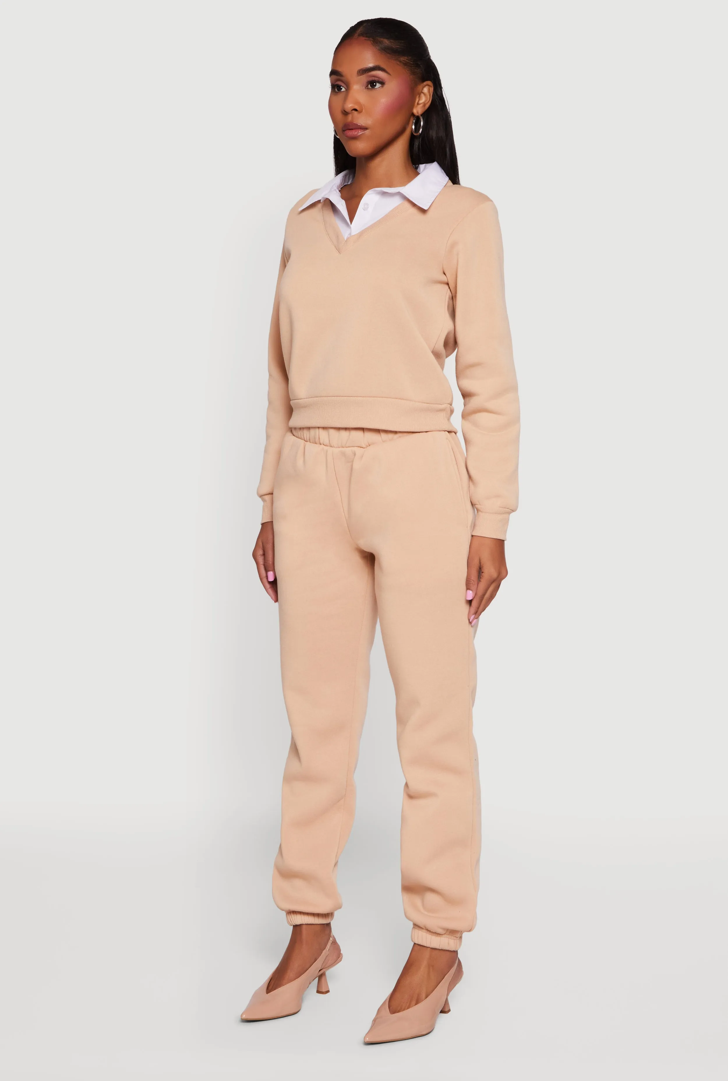 Color Block Layered Look Sweatshirt sold by Rainbow product image thumbnail 5