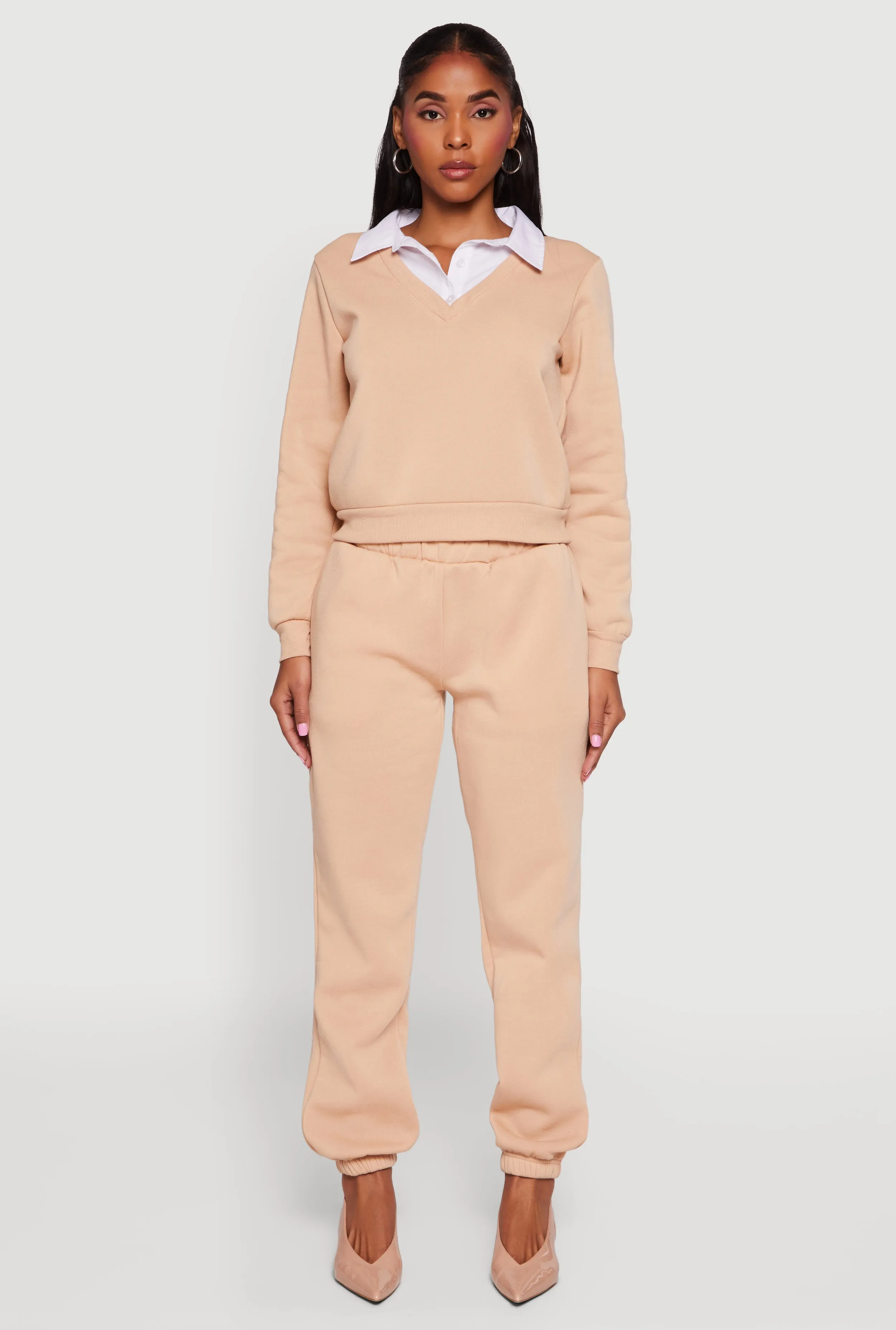 Color Block Layered Look Sweatshirt sold by Rainbow product image thumbnail 2