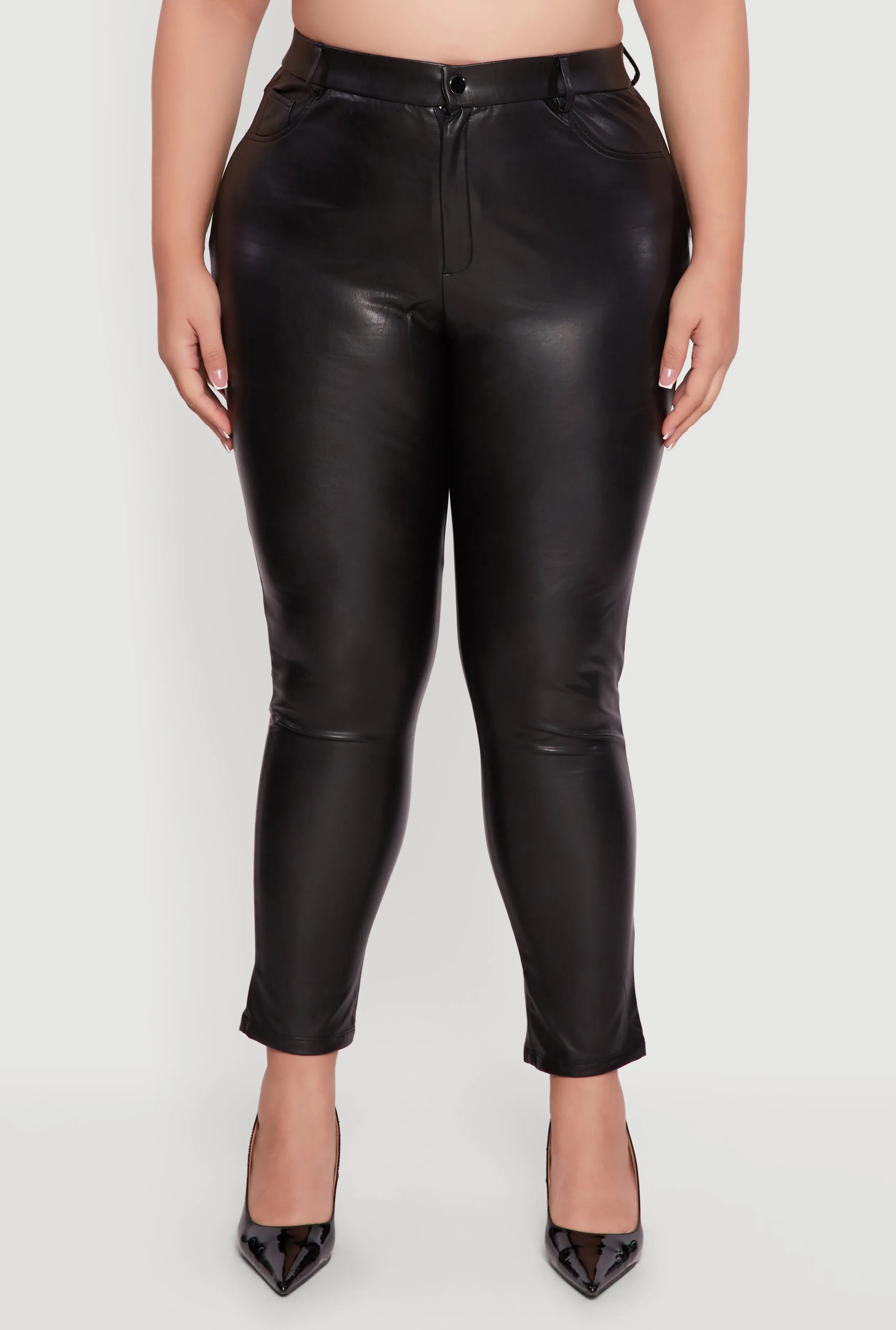 Plus Size High Waisted Faux Leather Pants sold by Rainbow product image thumbnail 5