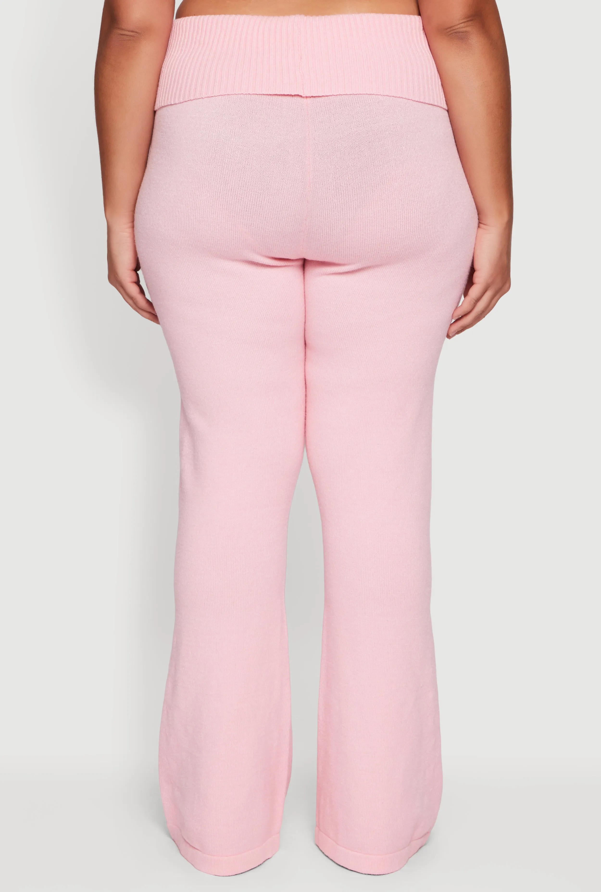 Plus Size Fold Over Pull On Flare Pants sold by Rainbow product image thumbnail 5
