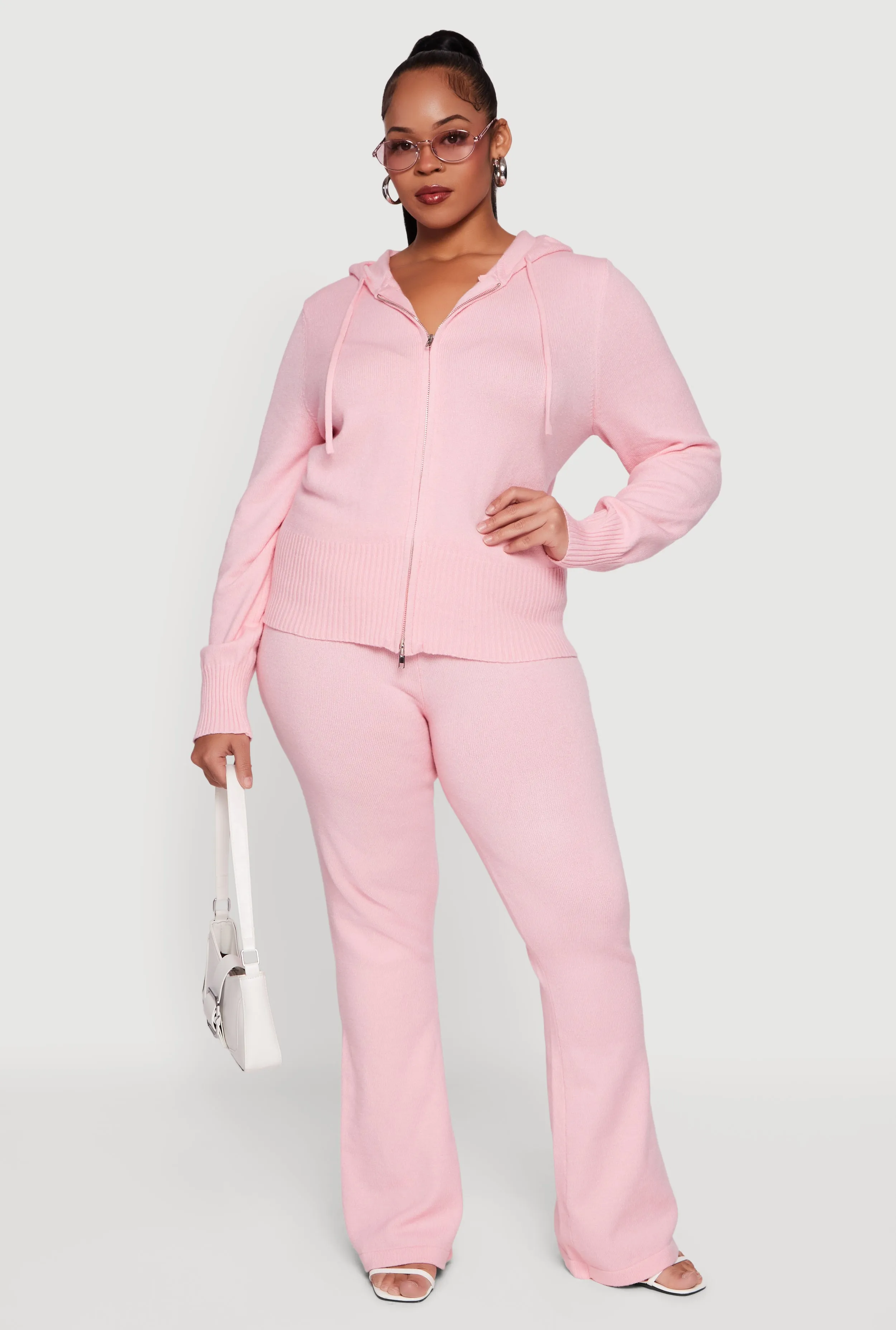 Plus Size Fold Over Pull On Flare Pants sold by Rainbow product image thumbnail 2