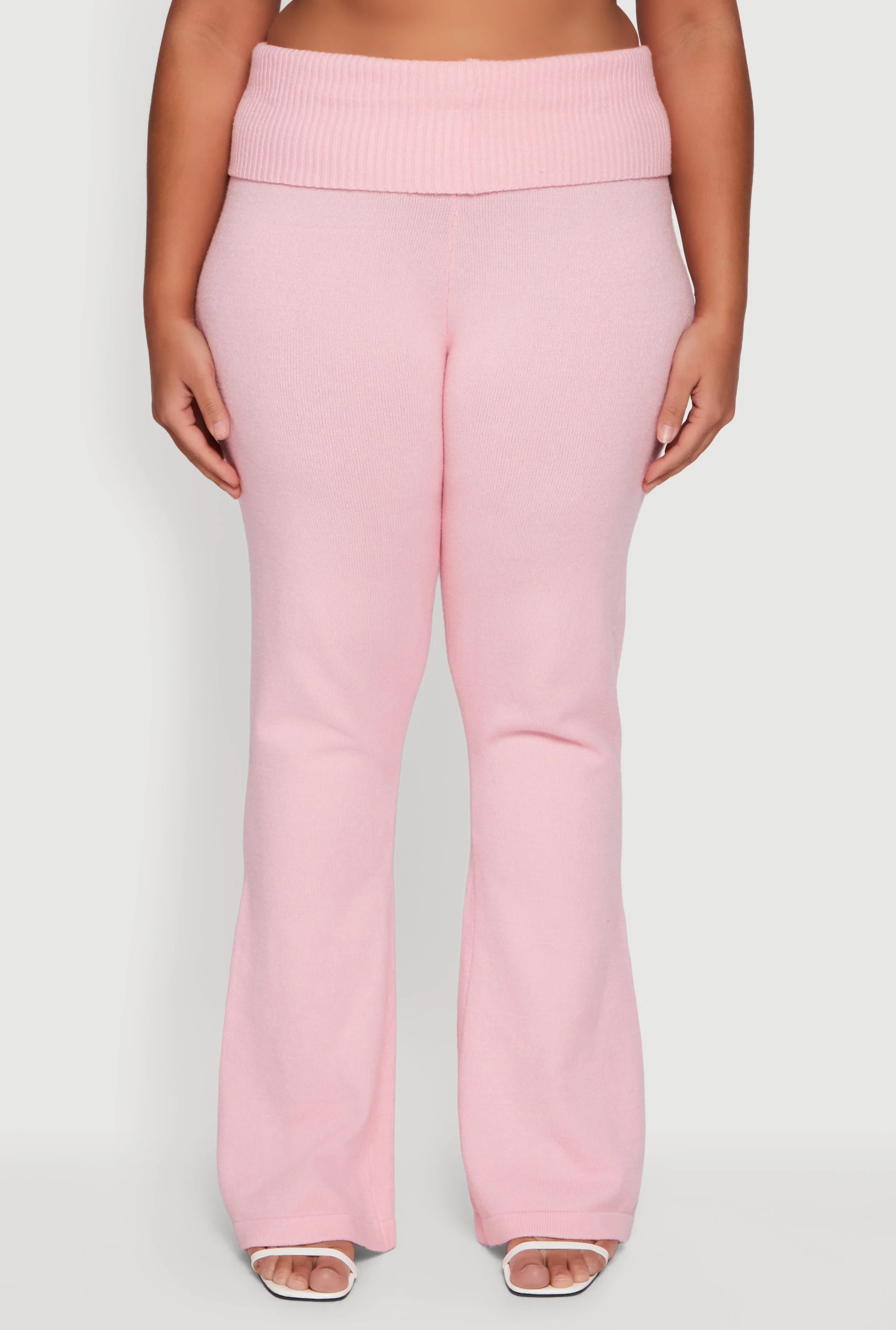 Plus Size Fold Over Pull On Flare Pants sold by Rainbow product image thumbnail 3