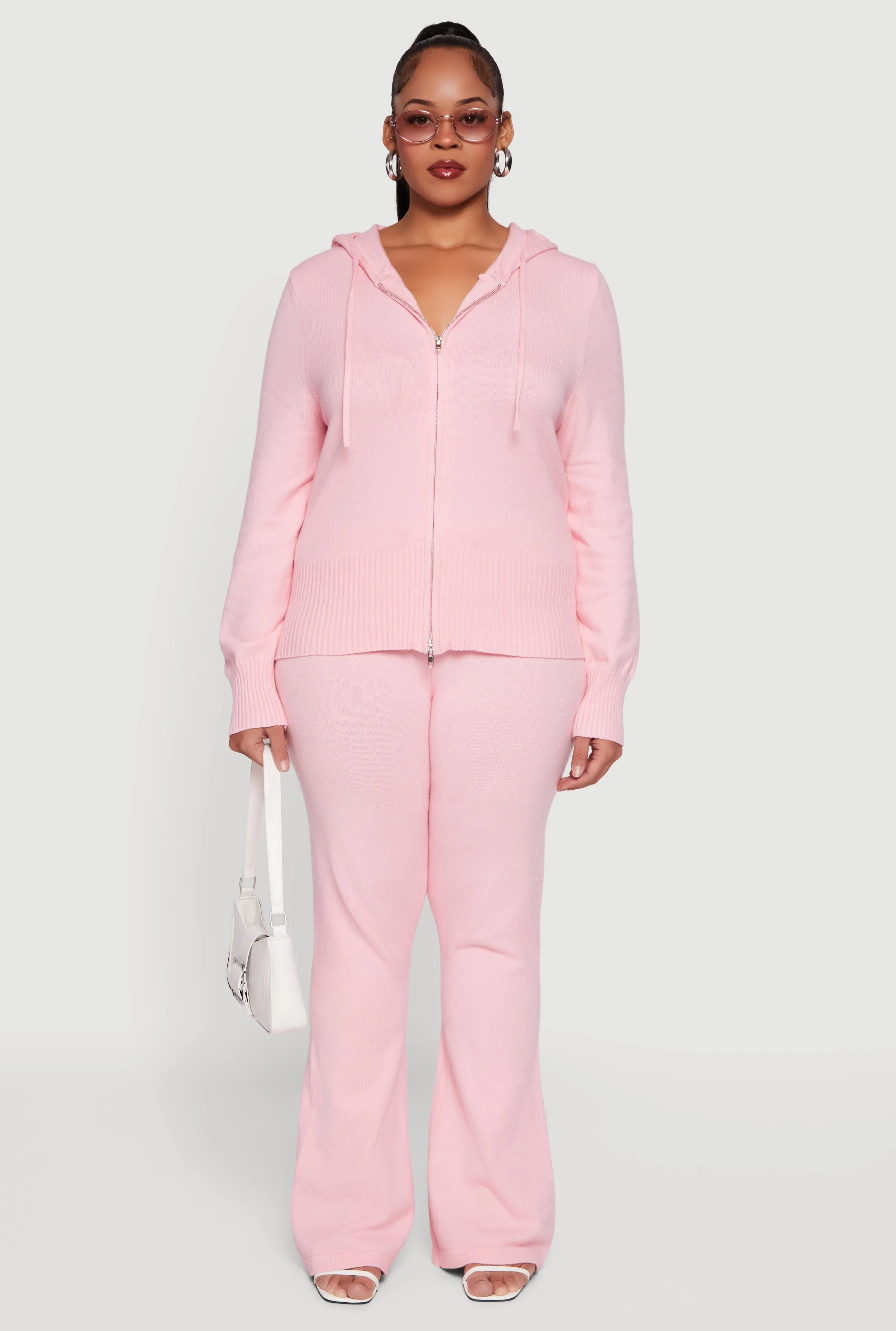 Plus Size Fold Over Pull On Flare Pants sold by Rainbow