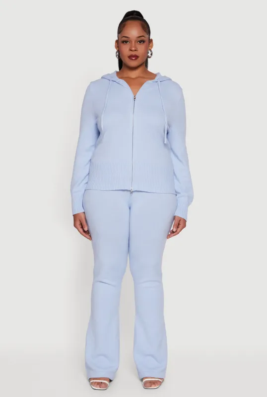 Plus Size Fold Over Pull On Flare Pants sold by Rainbow