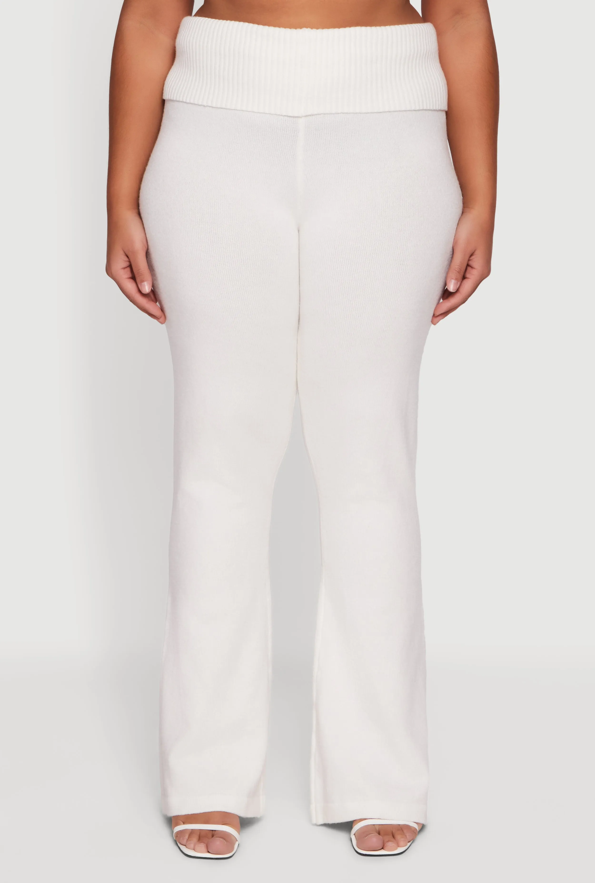 Plus Size Fold Over Pull On Flare Pants sold by Rainbow product image thumbnail 3