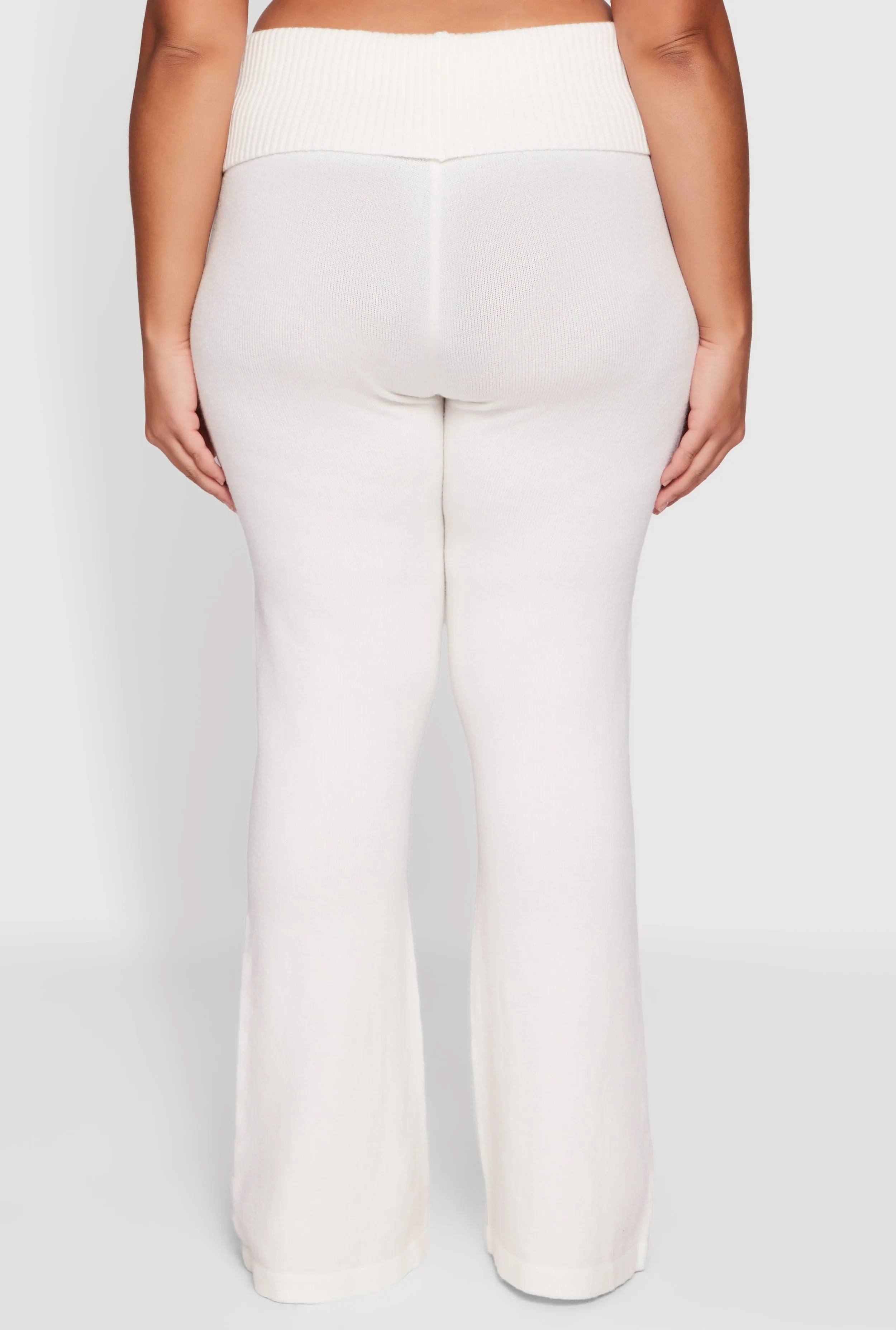 Plus Size Fold Over Pull On Flare Pants sold by Rainbow product image thumbnail 5