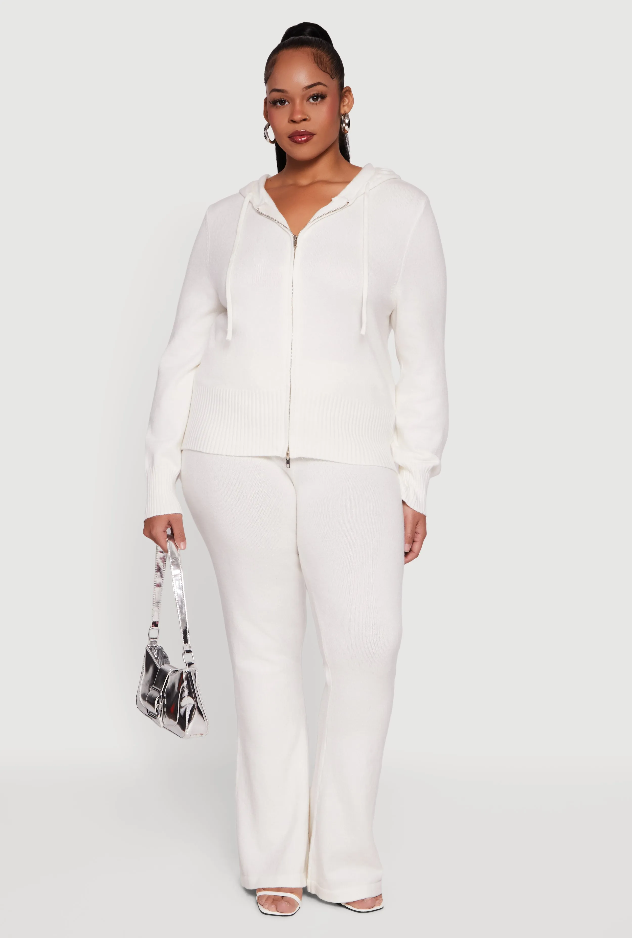 Plus Size Fold Over Pull On Flare Pants sold by Rainbow product image thumbnail 2