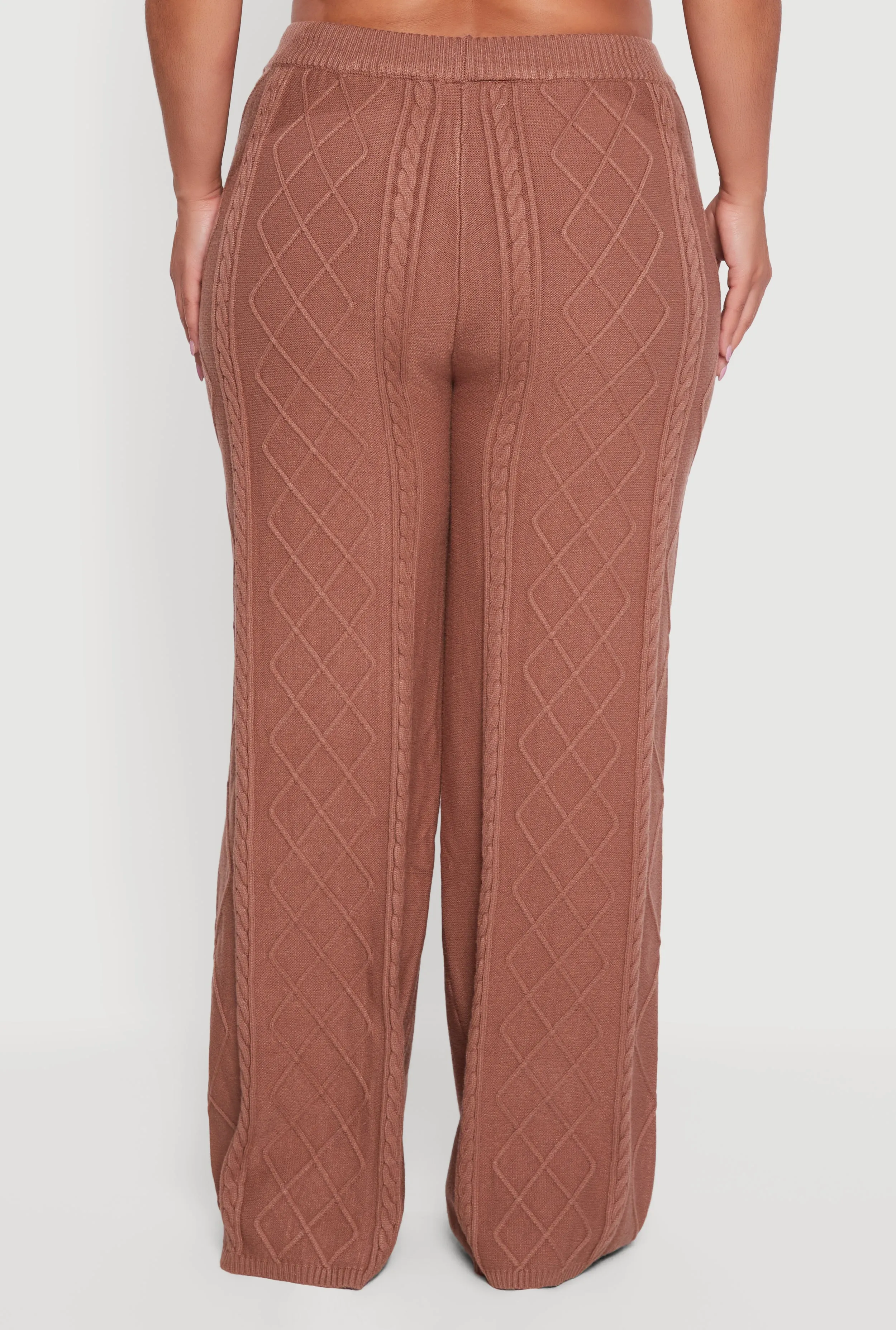 Plus Size Wide Leg Cable Knit Pants sold by Rainbow product image thumbnail 5