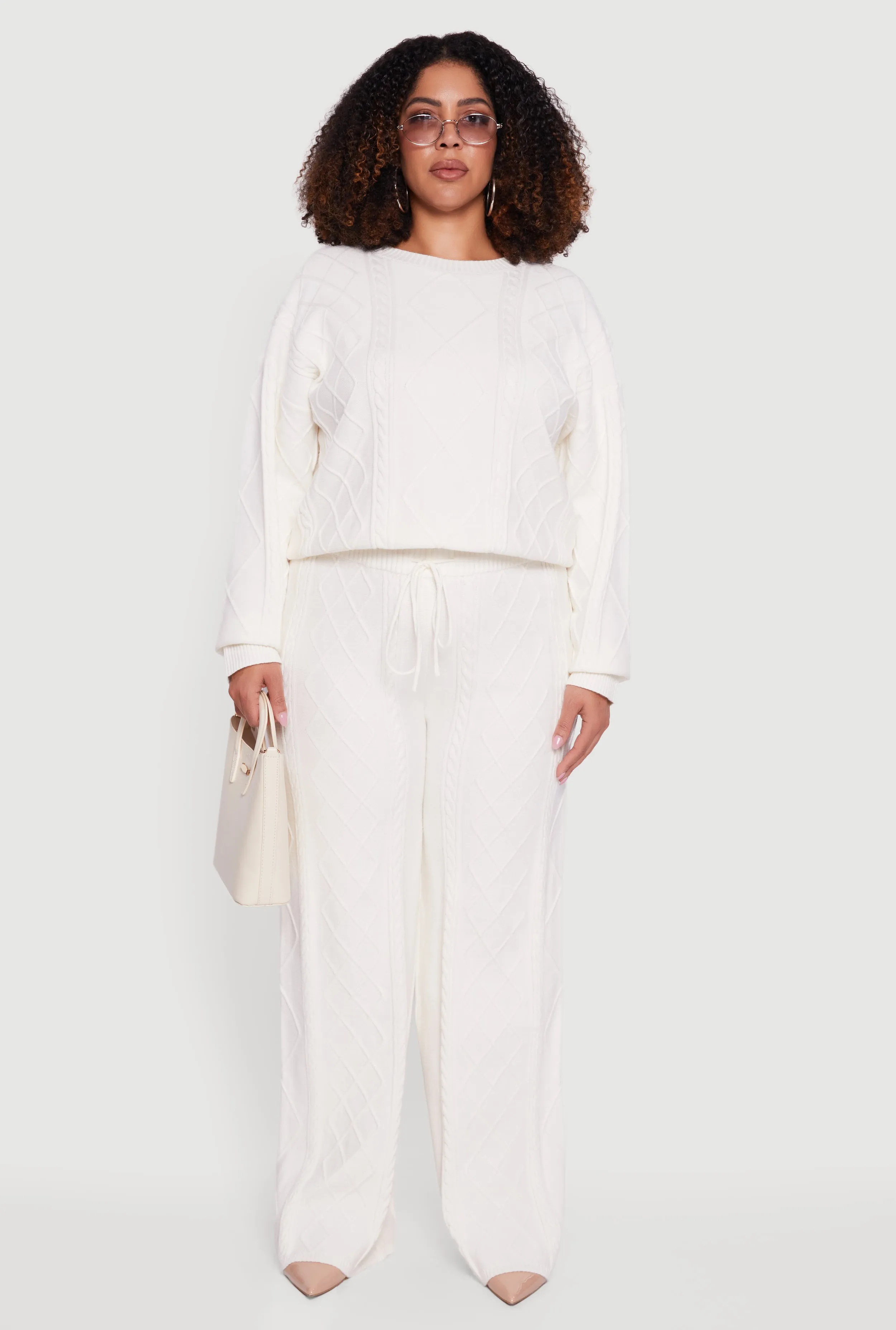 Plus Size Wide Leg Cable Knit Pants sold by Rainbow product image thumbnail 2