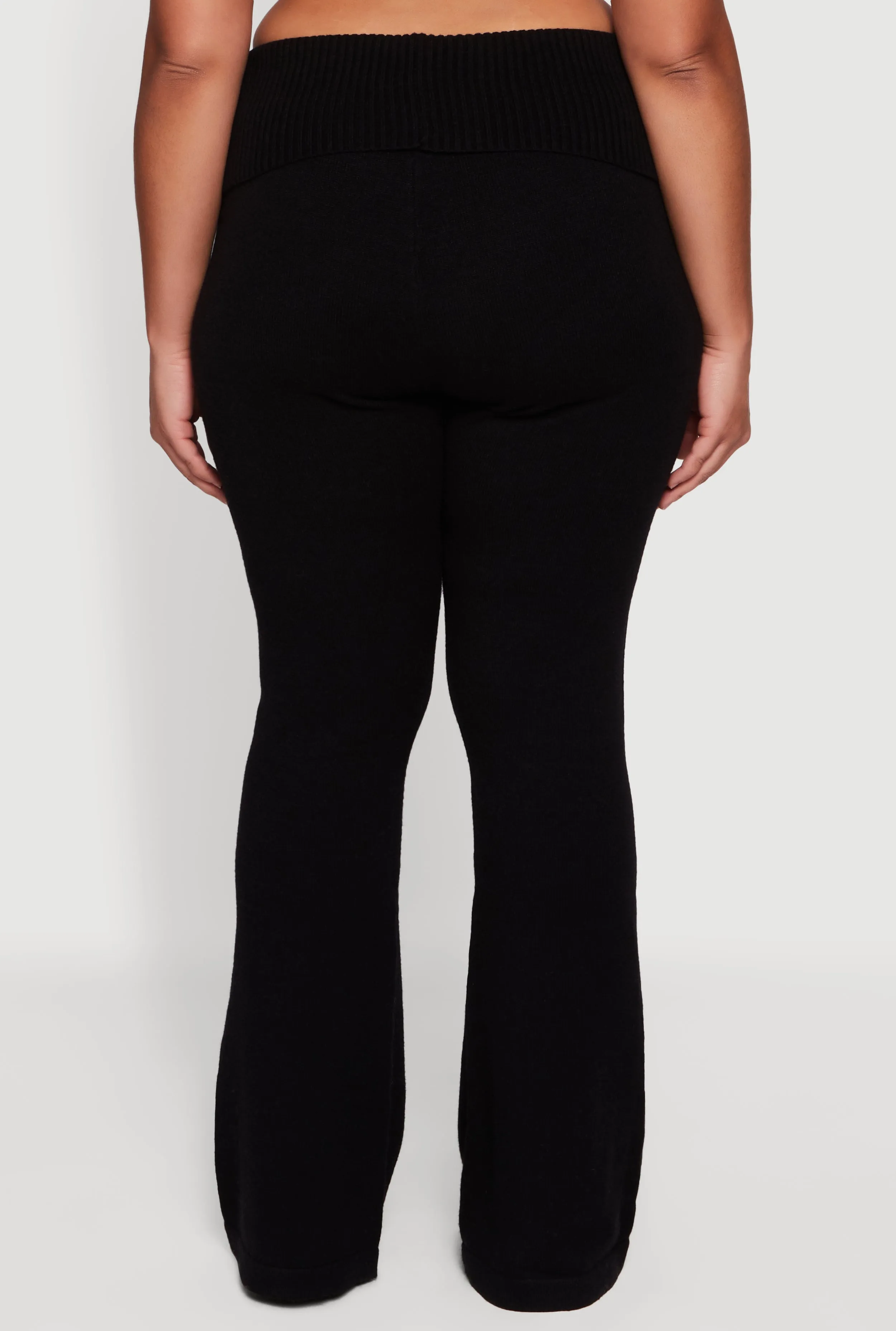Plus Size Fold Over Pull On Flare Pants sold by Rainbow product image thumbnail 5