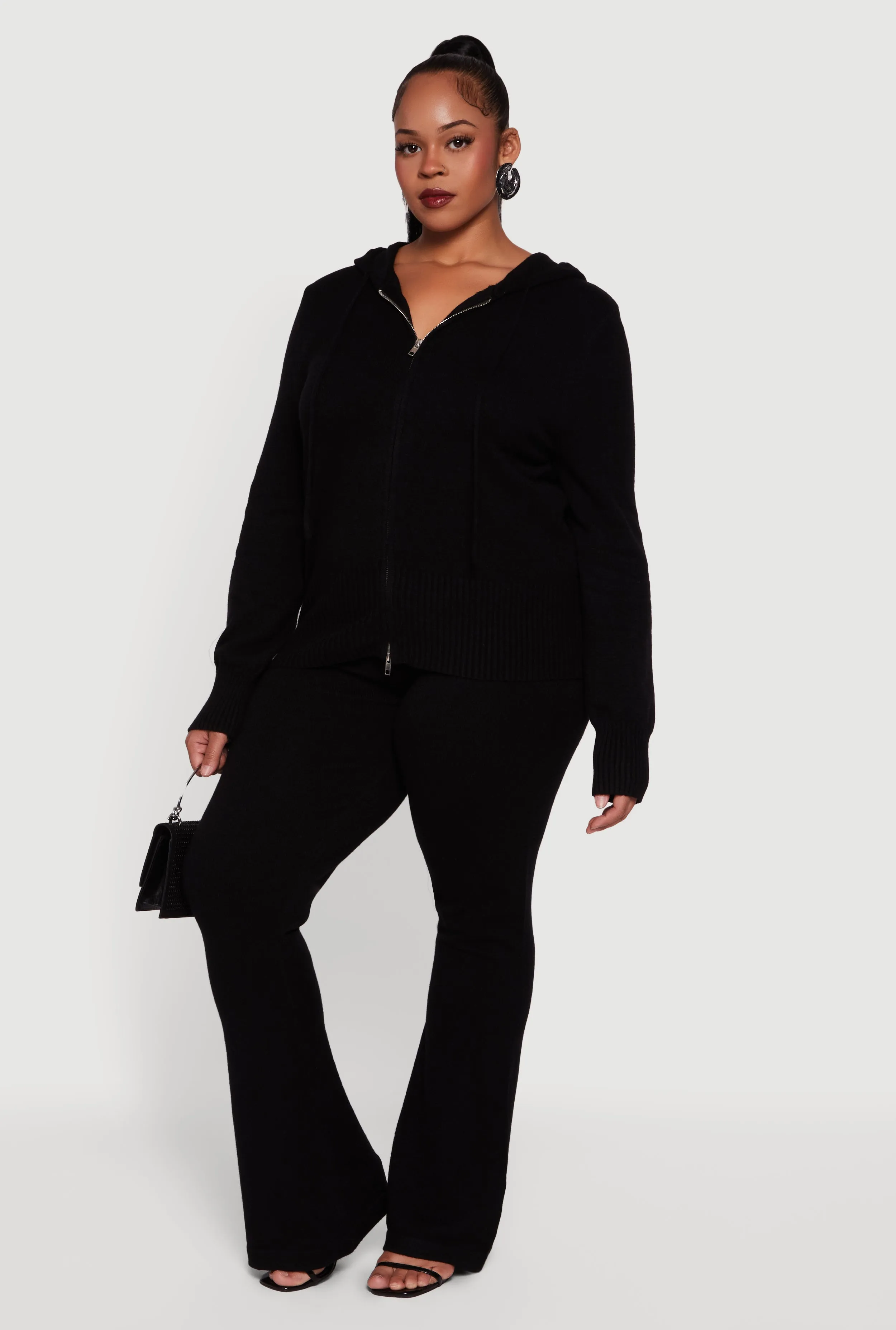 Plus Size Fold Over Pull On Flare Pants sold by Rainbow product image thumbnail 2