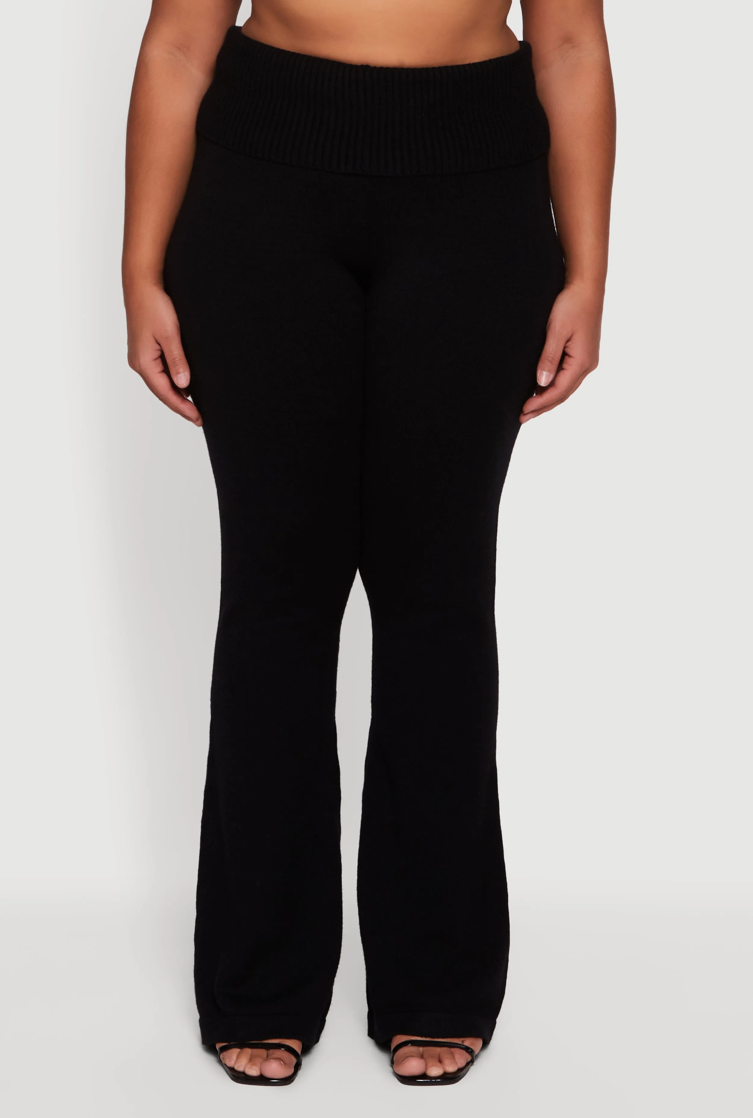 Plus Size Fold Over Pull On Flare Pants sold by Rainbow product image thumbnail 3