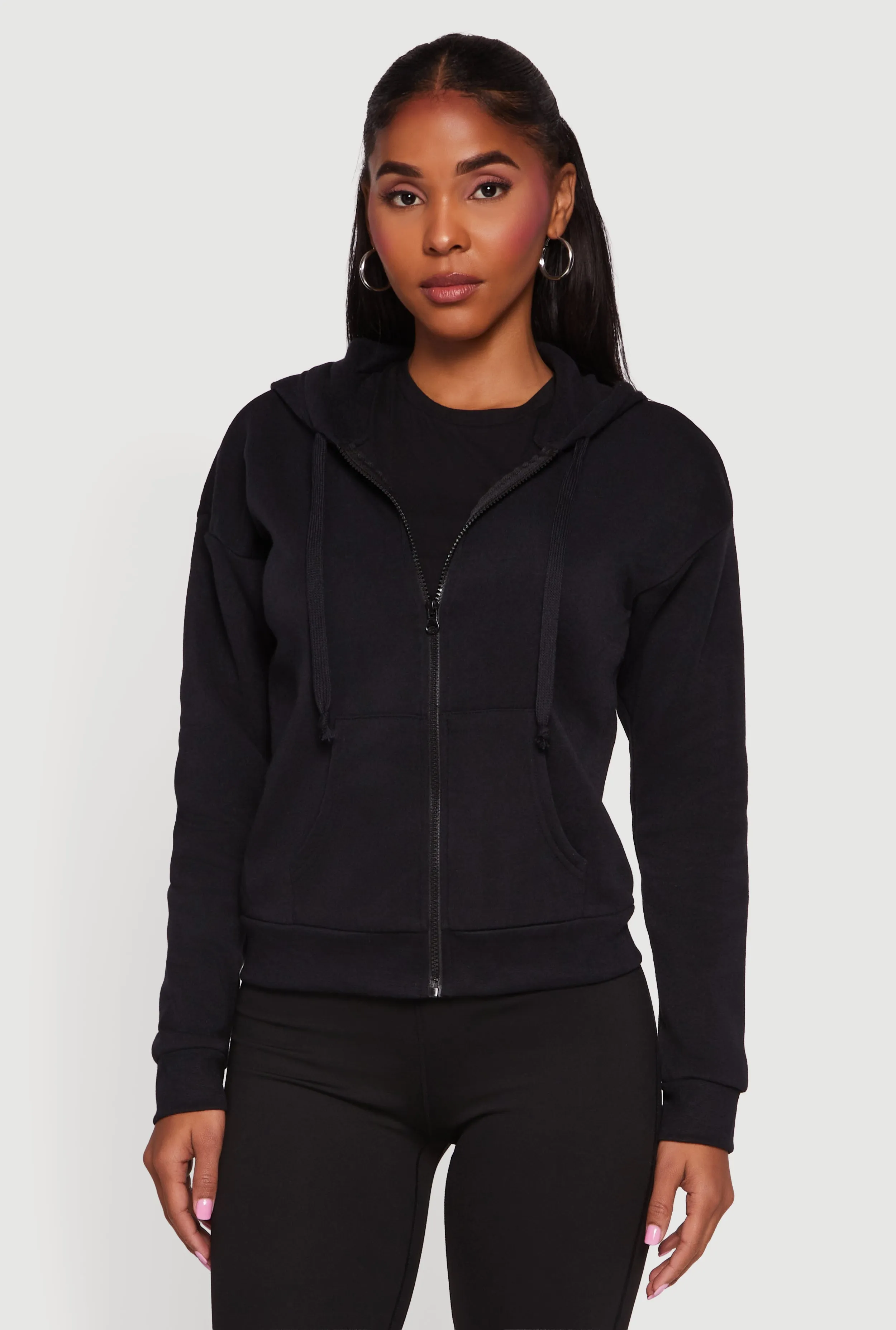 Fleece Zip Front Hooded Sweatshirt sold by Rainbow product image thumbnail 2