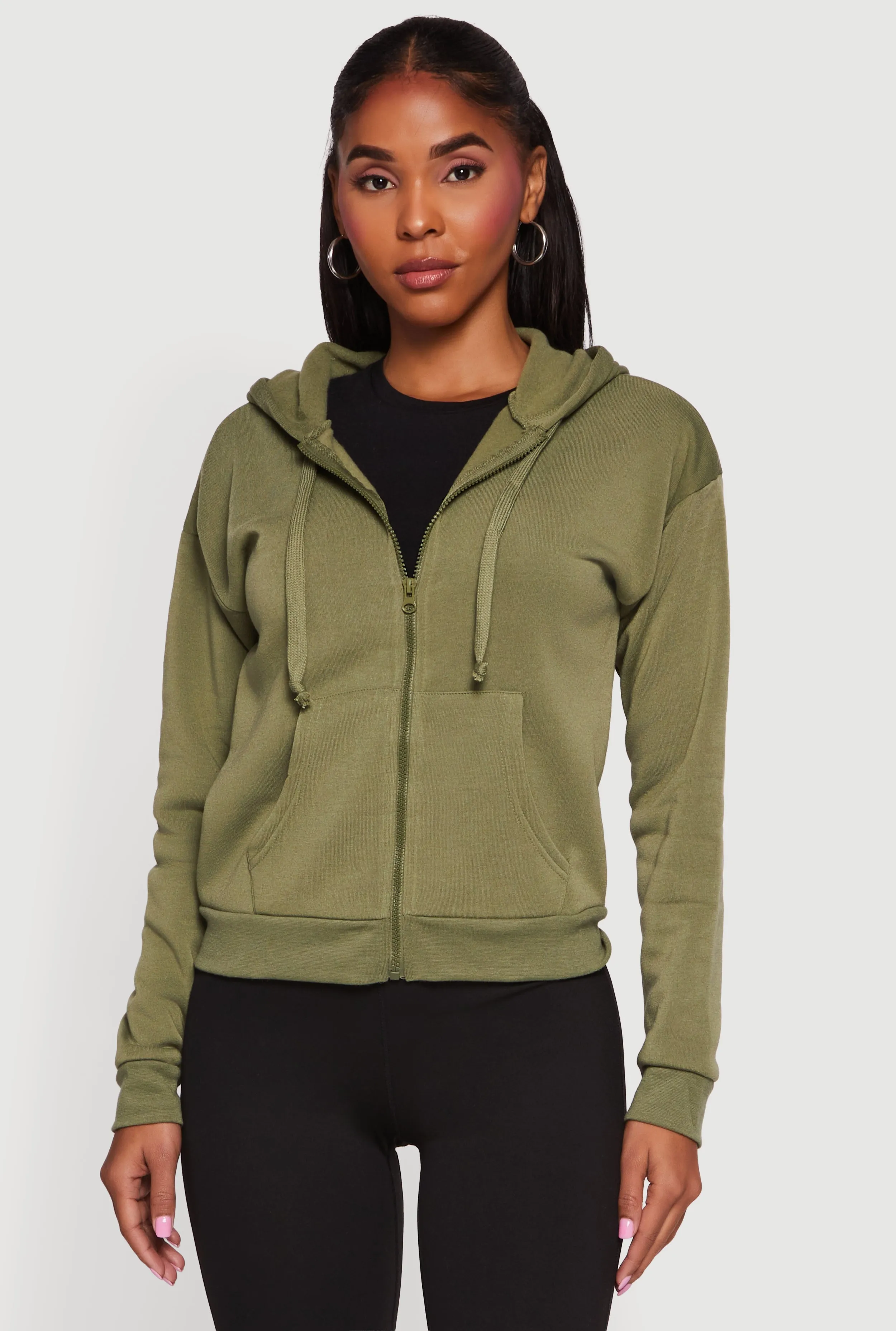 Fleece Zip Front Hooded Sweatshirt sold by Rainbow product image thumbnail 2