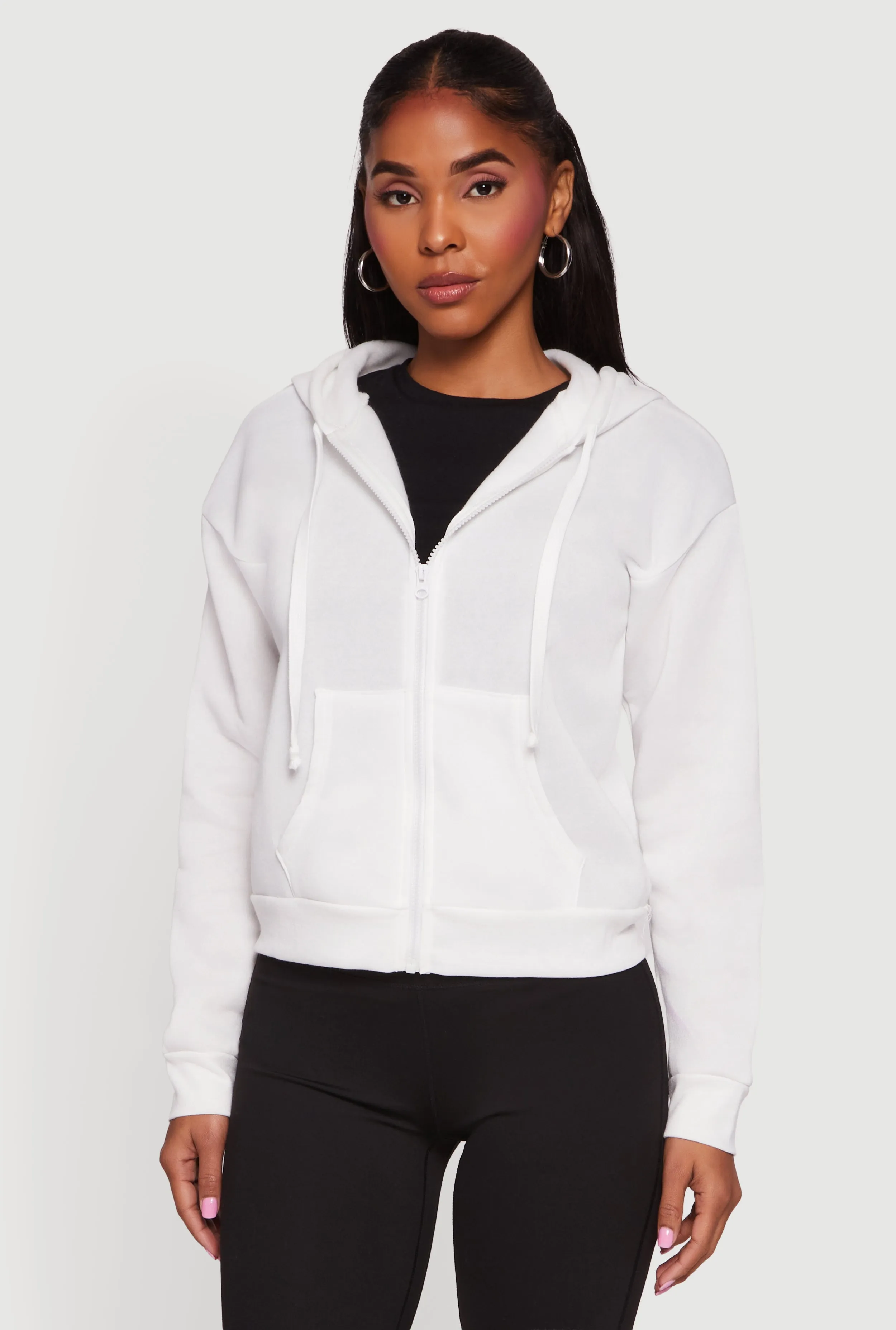 Fleece Zip Front Hooded Sweatshirt sold by Rainbow product image thumbnail 2