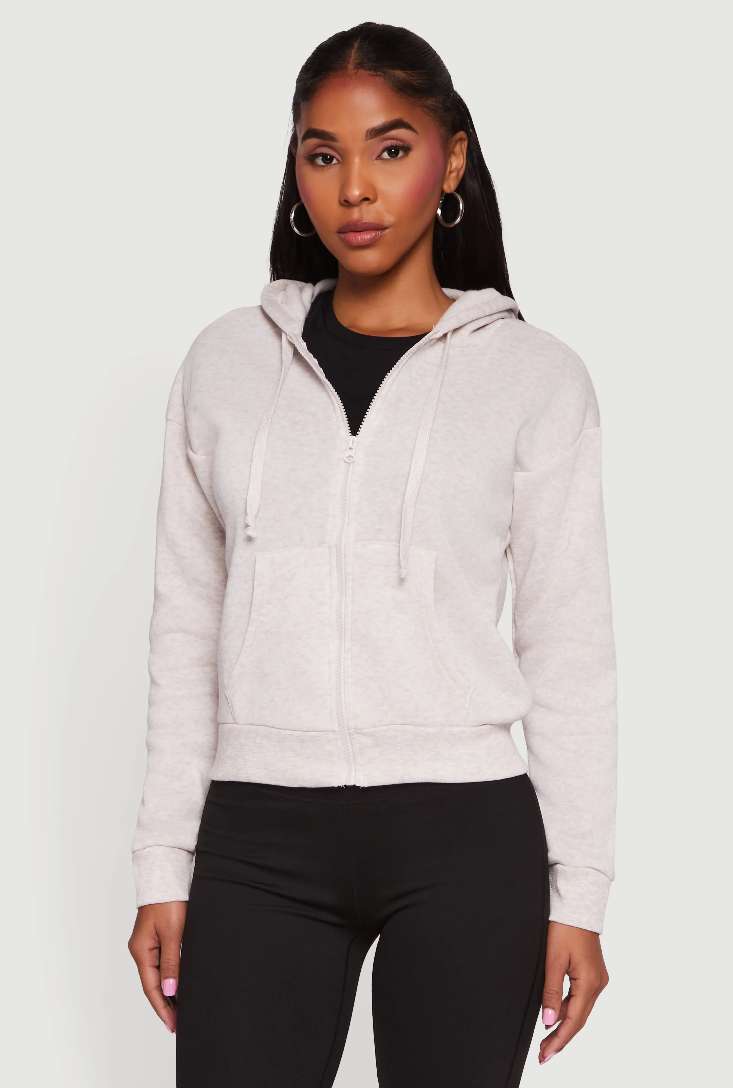 Fleece Zip Front Hooded Sweatshirt sold by Rainbow product image thumbnail 2
