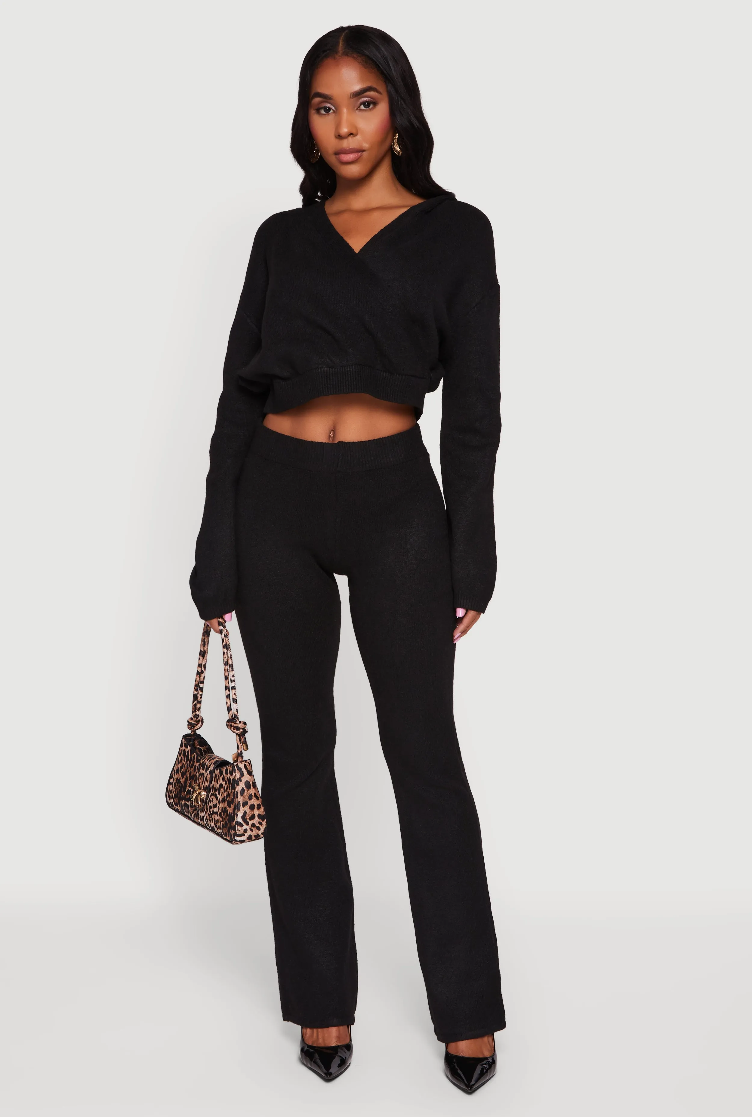 Almost Famous Brushed Knit Pull On Flare Pants sold by Rainbow product image thumbnail 2