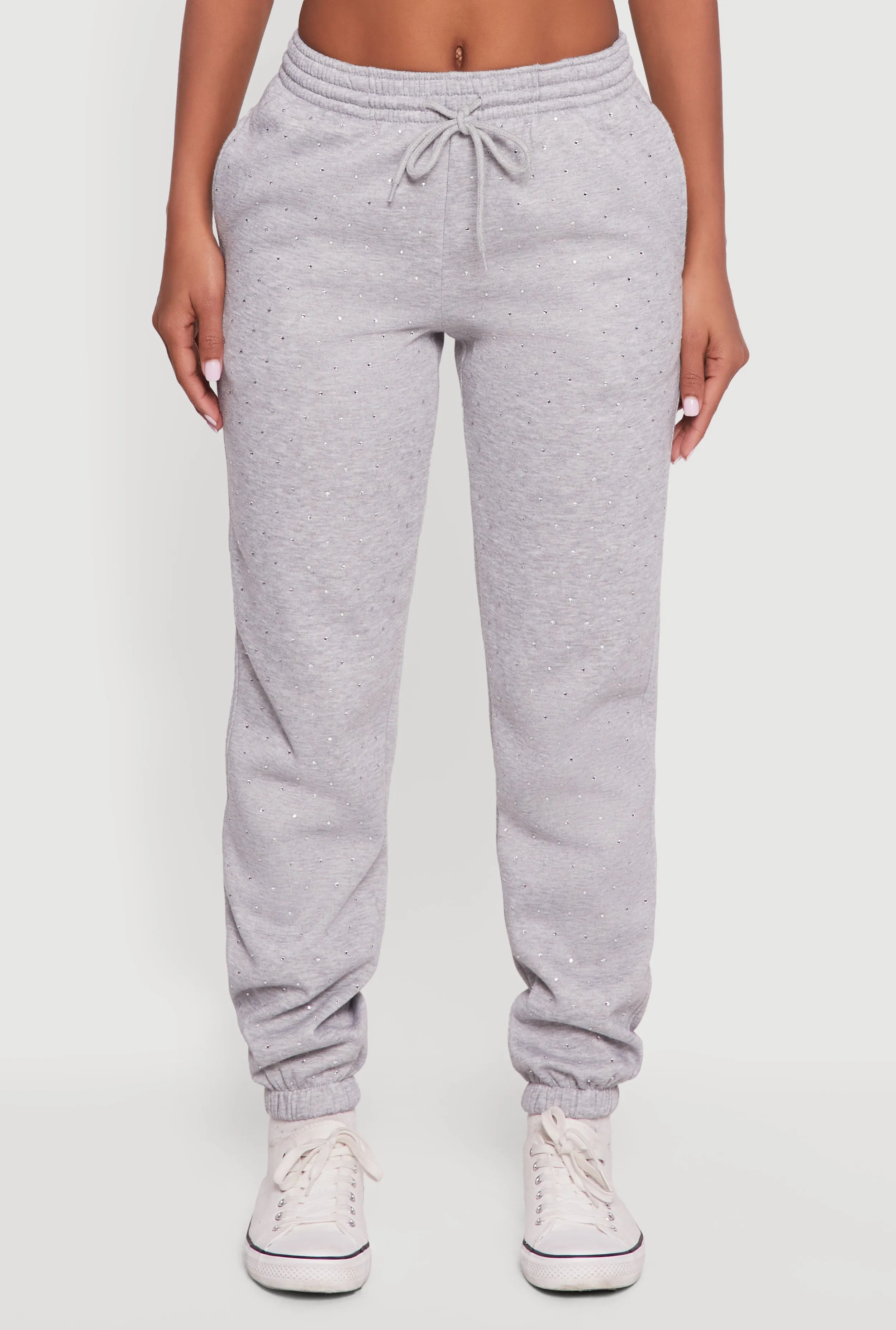 Almost Famous Rhinestone Studded Fleece Sweatpants sold by Rainbow product image thumbnail 3