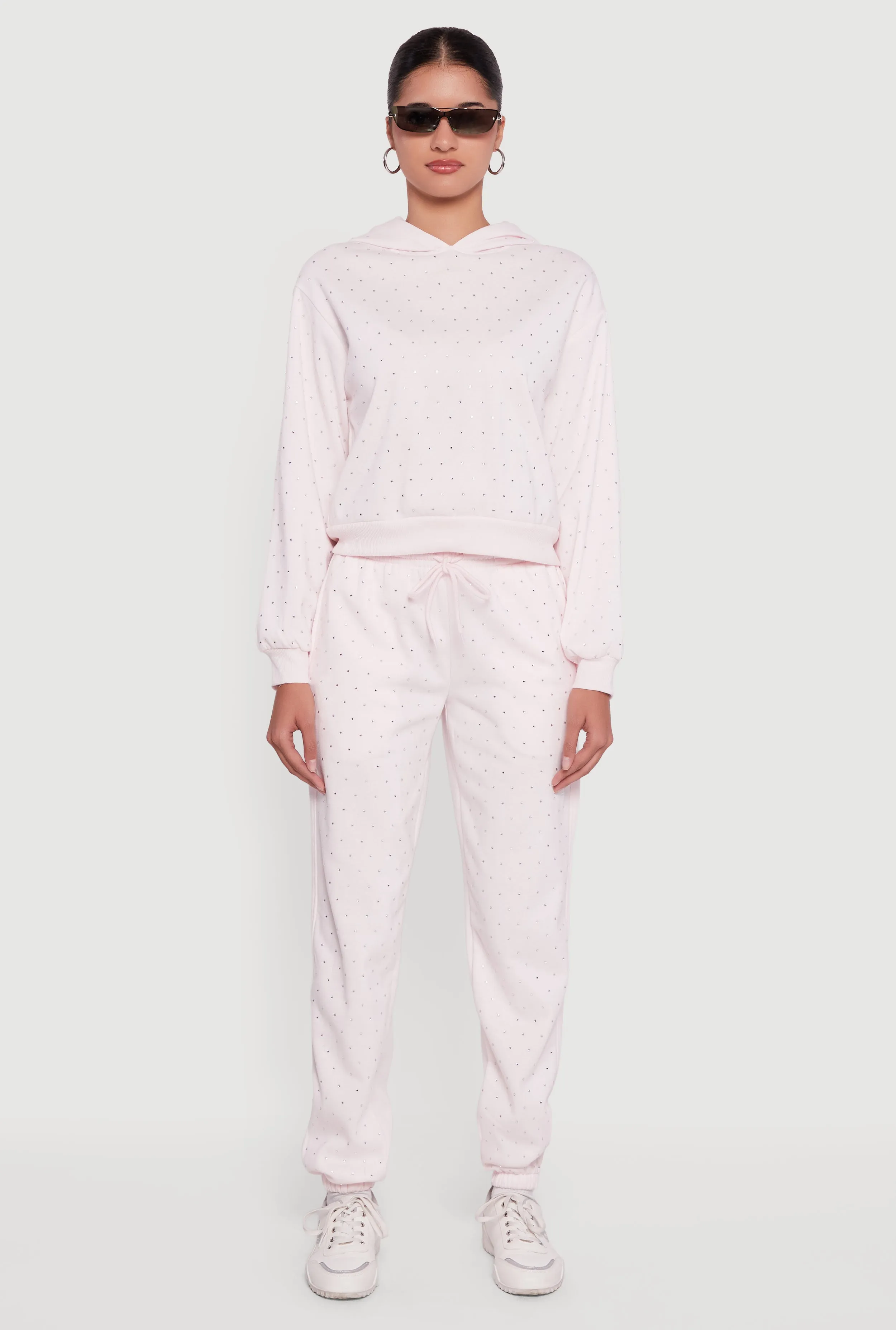 Almost Famous Rhinestone Studded Fleece Sweatpants sold by Rainbow product image thumbnail 2