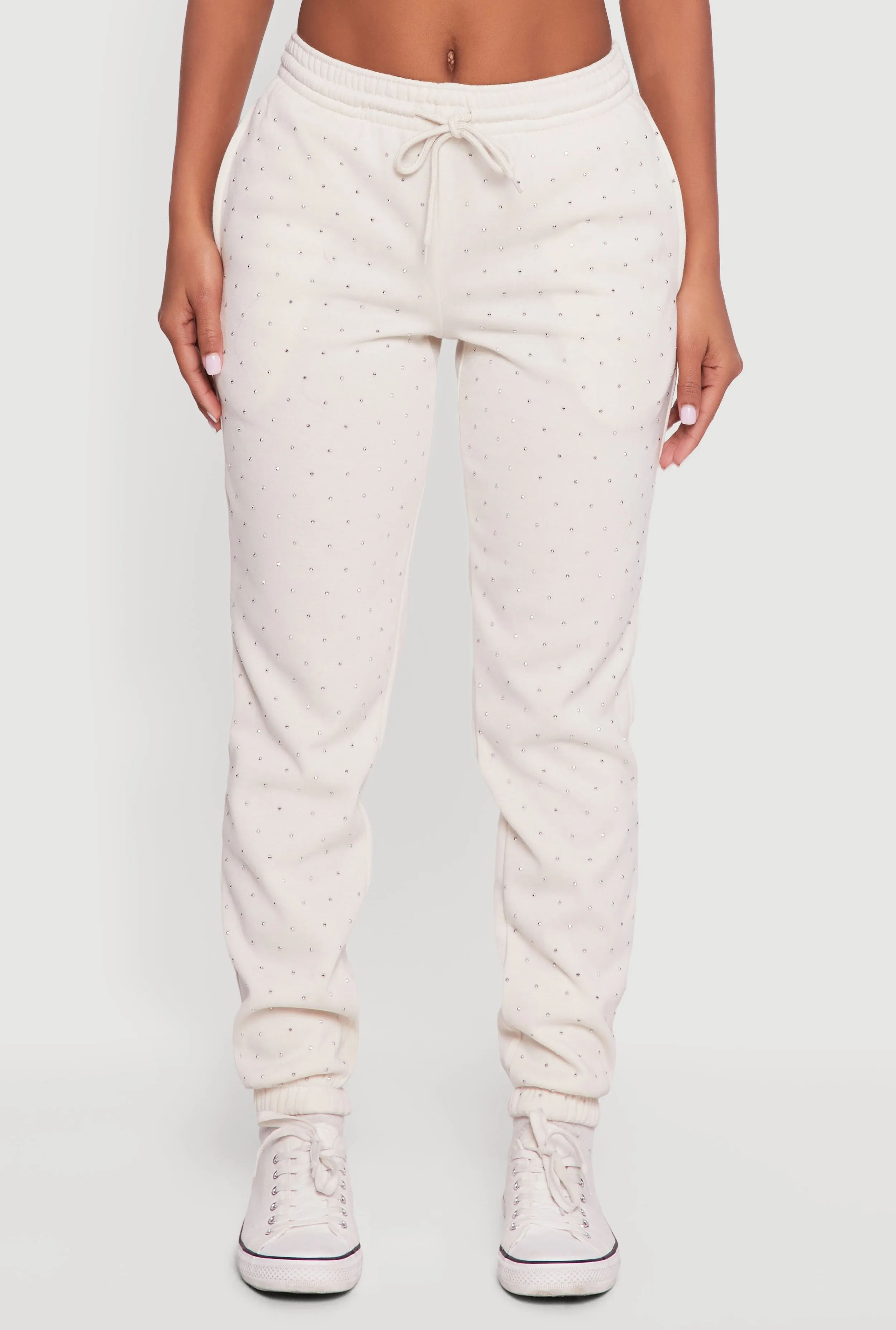 Almost Famous Rhinestone Studded Fleece Sweatpants sold by Rainbow product image thumbnail 3