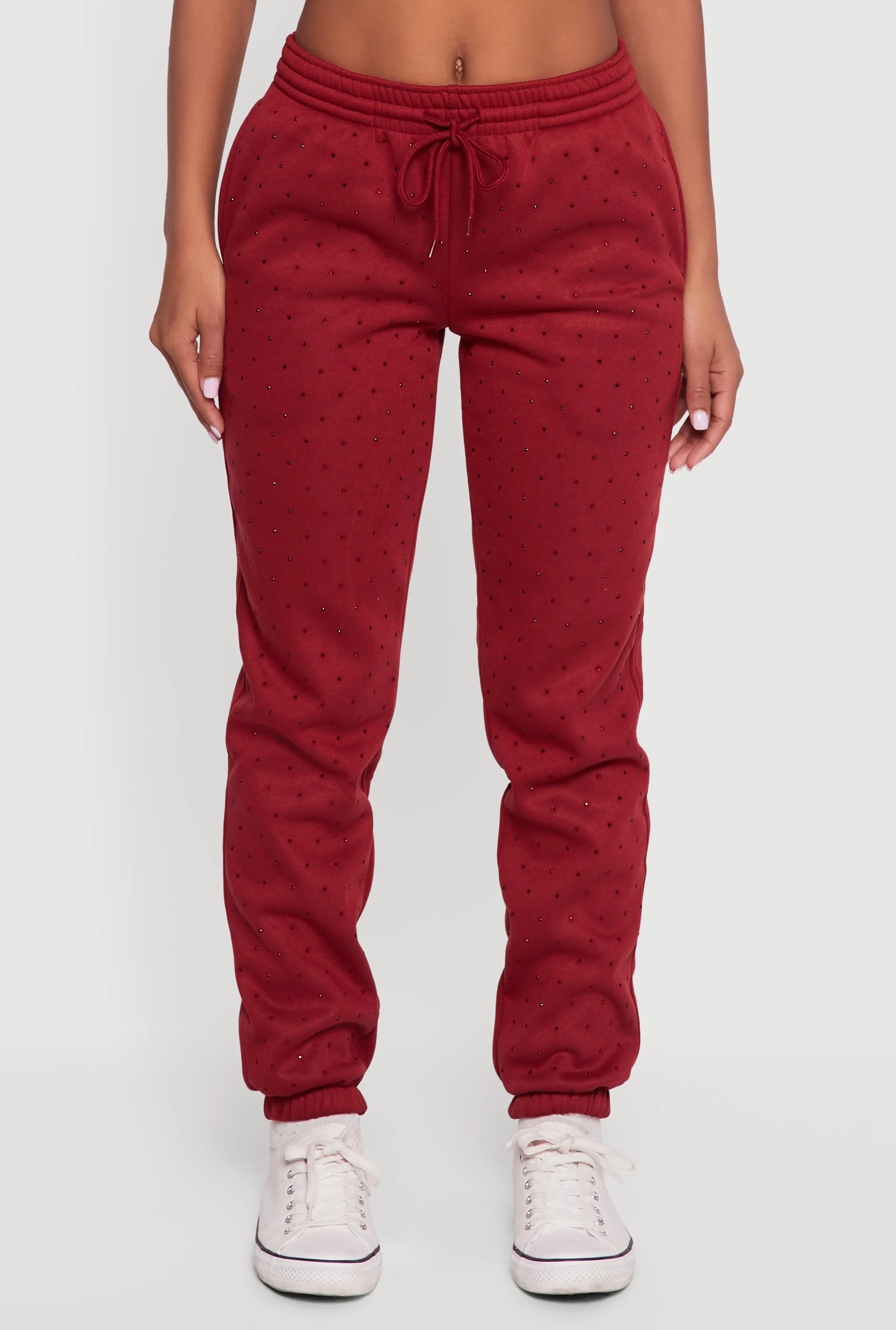 Almost Famous Rhinestone Studded Fleece Sweatpants sold by Rainbow product image thumbnail 3
