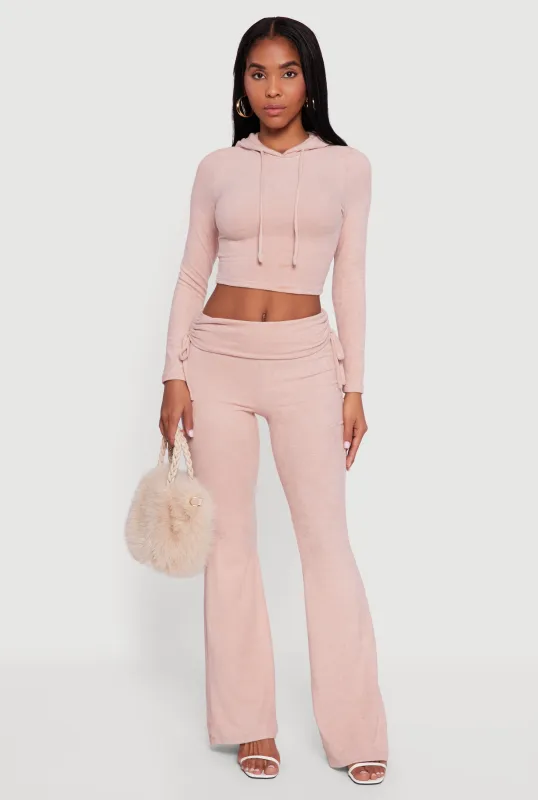 Ruched Fold Over Flare Pants sold by Rainbow