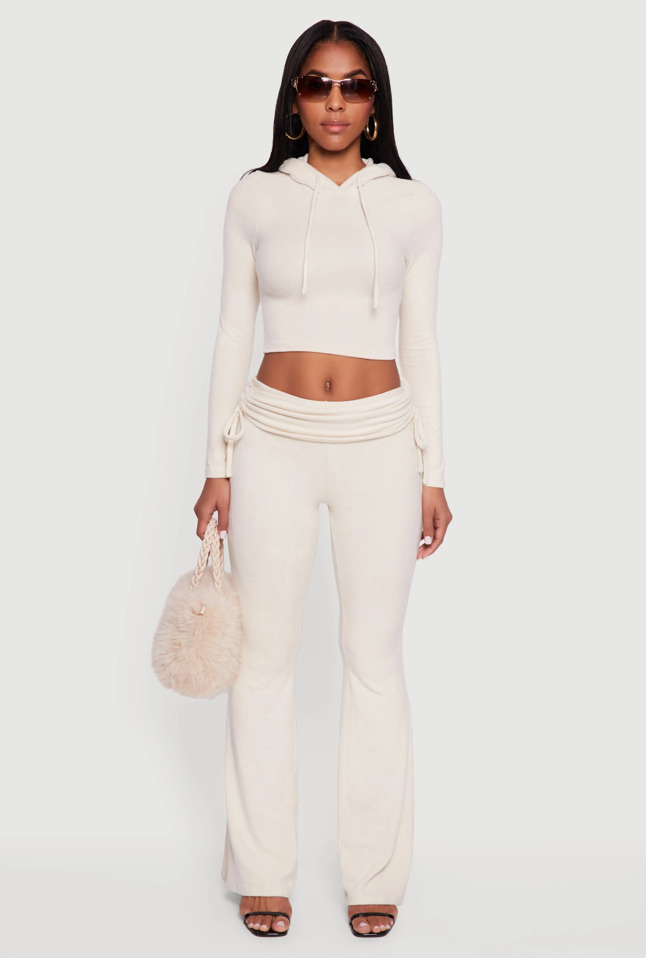 Ruched Fold Over Flare Pants sold by Rainbow product image thumbnail 2