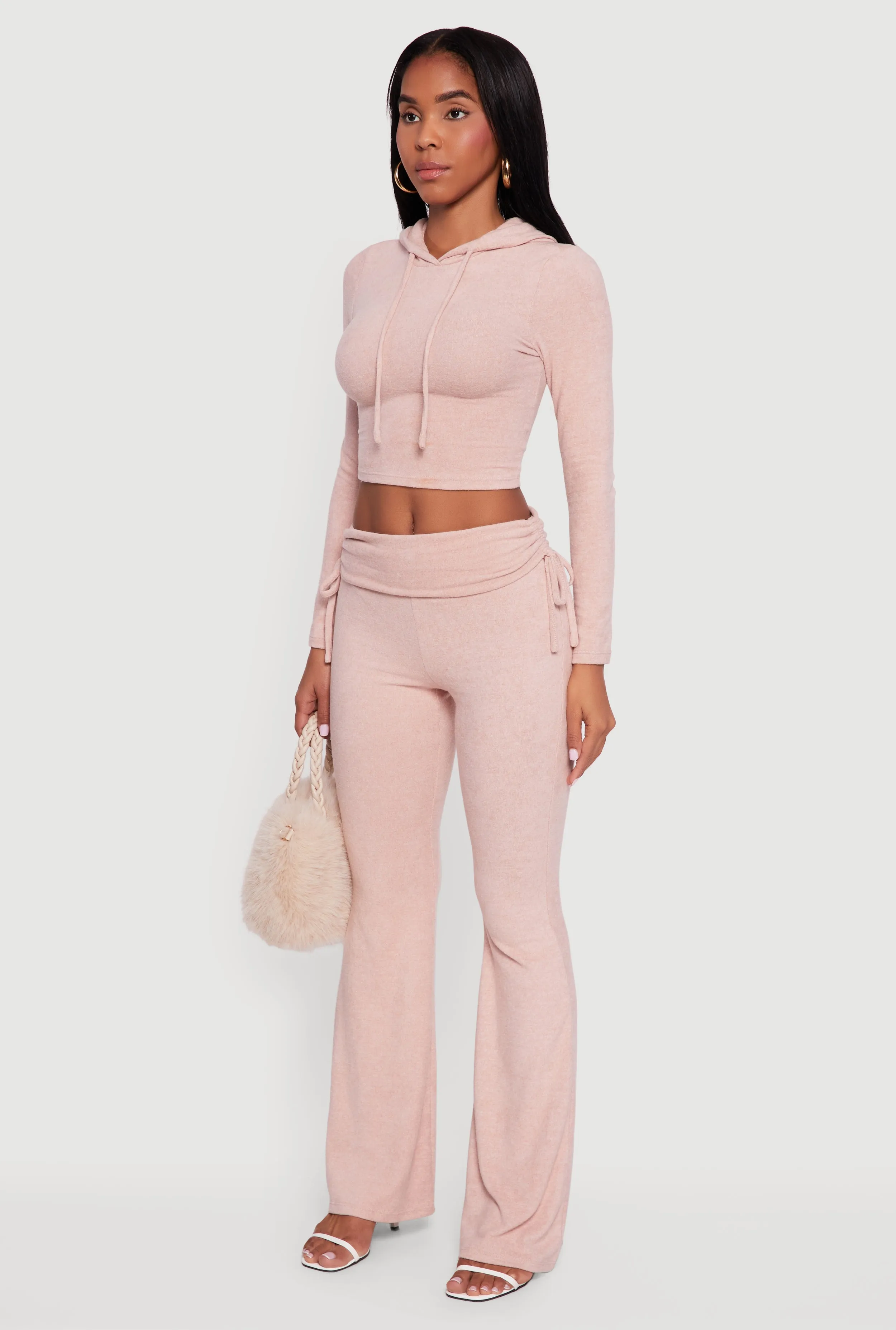 Long Sleeve Pullover Cropped Hoodie sold by Rainbow product image thumbnail 5