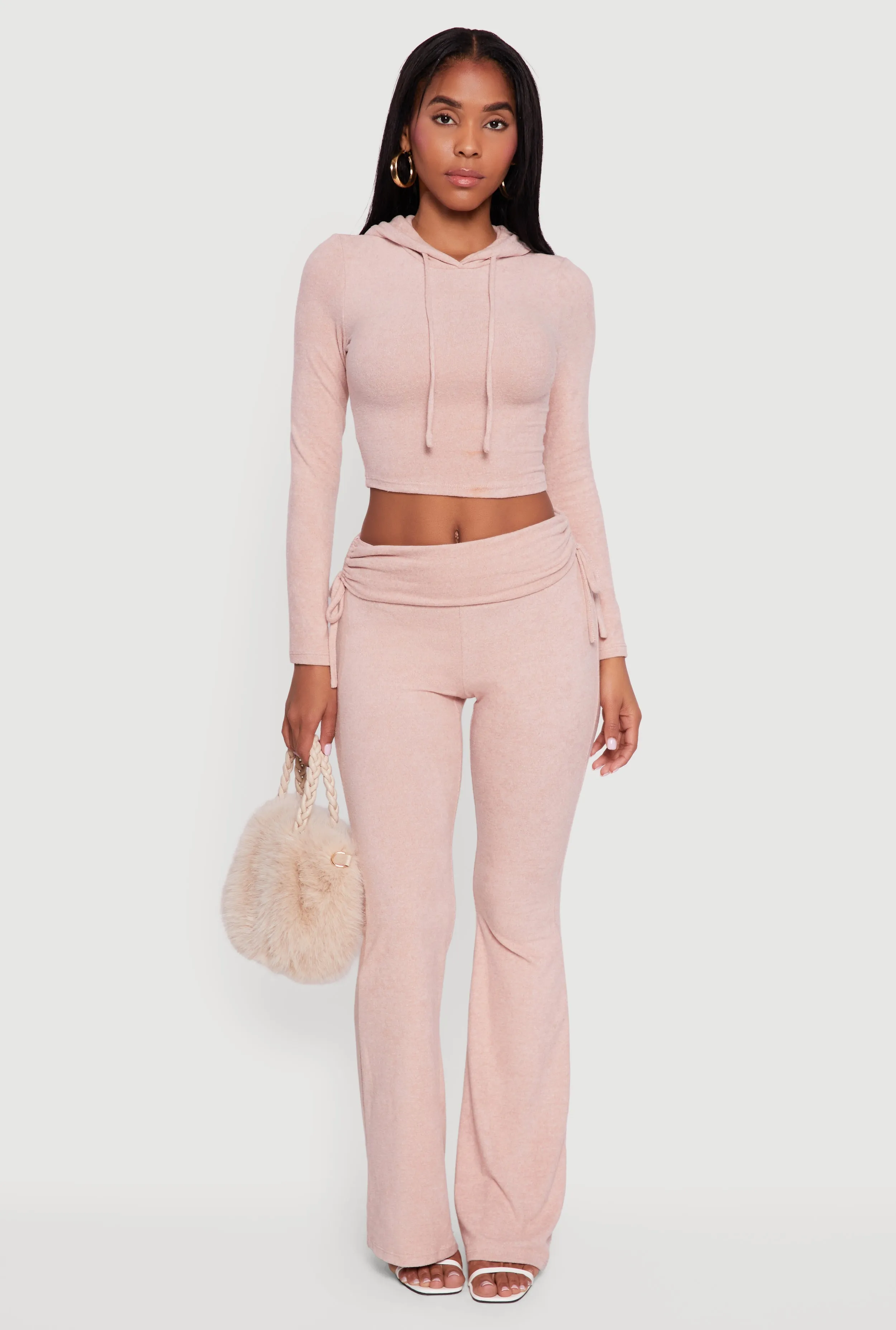 Long Sleeve Pullover Cropped Hoodie sold by Rainbow product image thumbnail 2