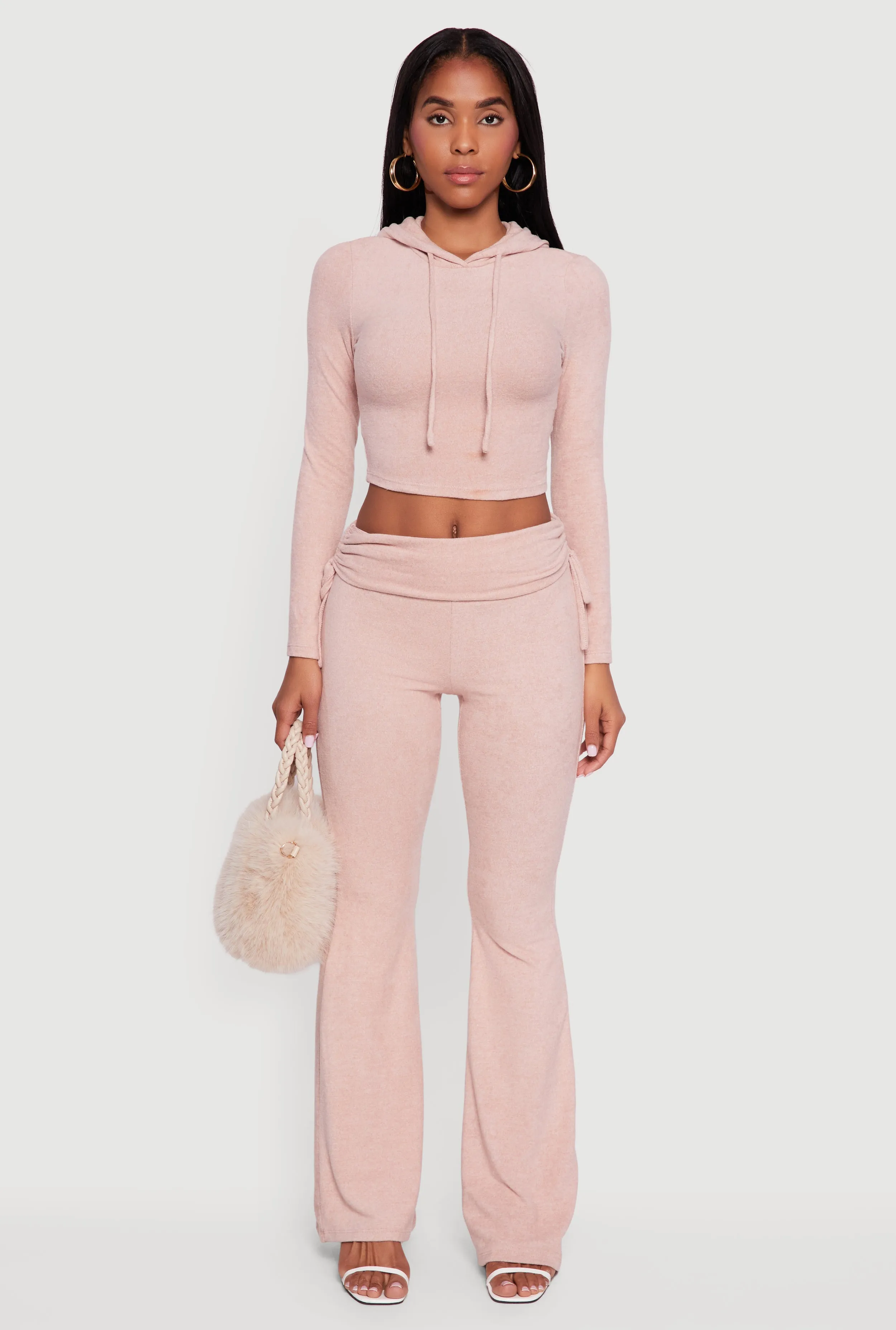 Long Sleeve Pullover Cropped Hoodie sold by Rainbow product image thumbnail 3