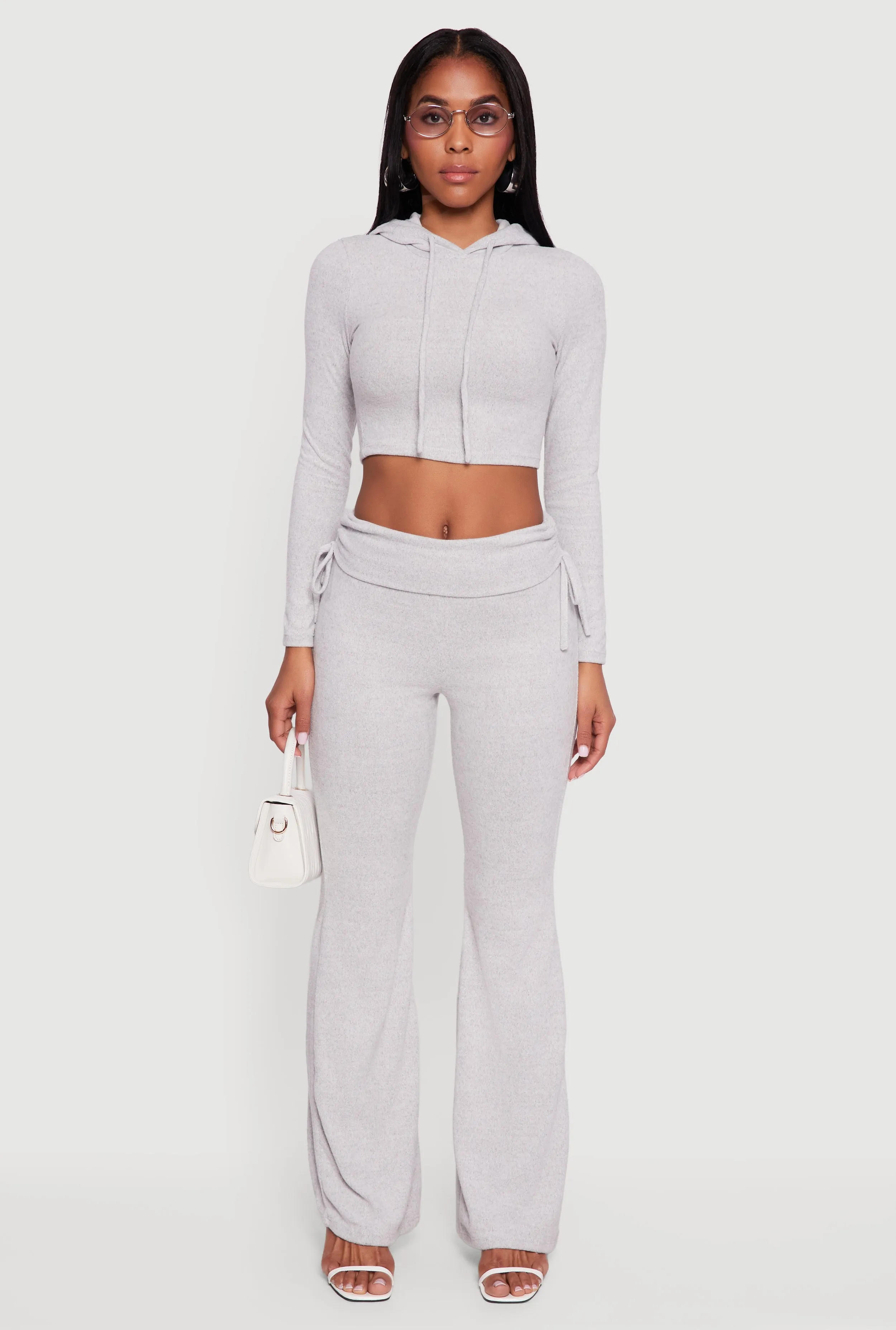 Long Sleeve Pullover Cropped Hoodie sold by Rainbow product image thumbnail 3