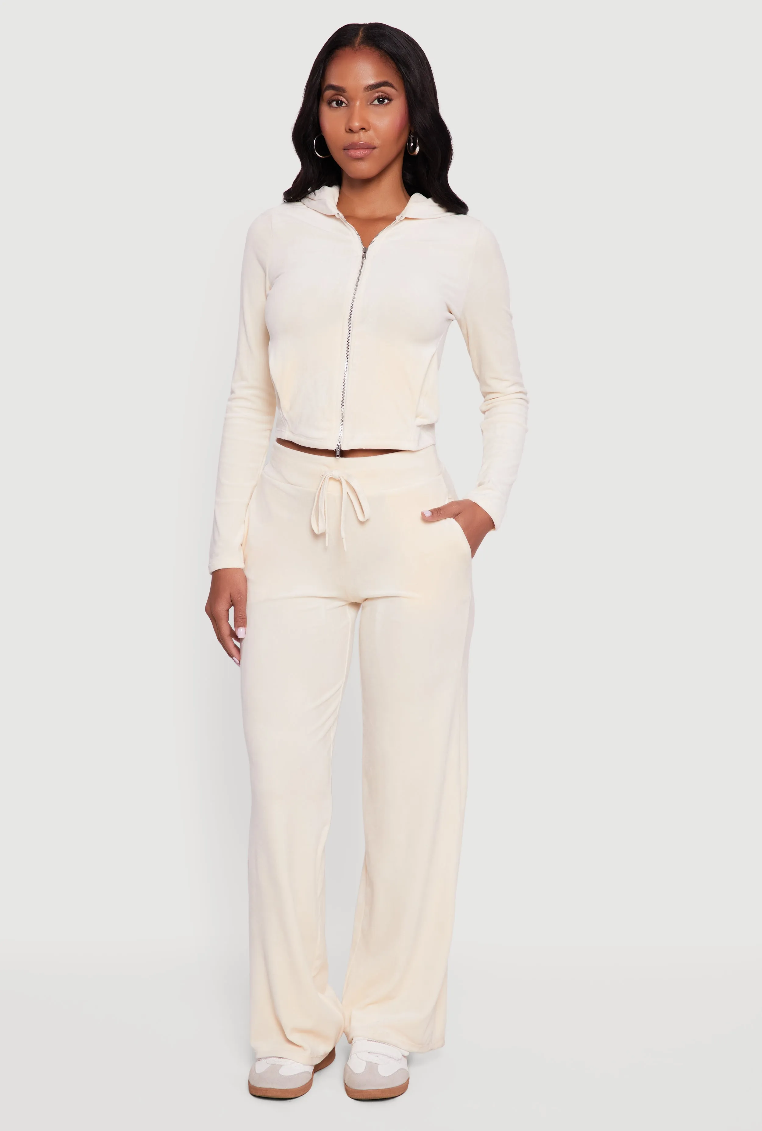 Drawstring High Waisted Velour Sweatpants sold by Rainbow product image thumbnail 2