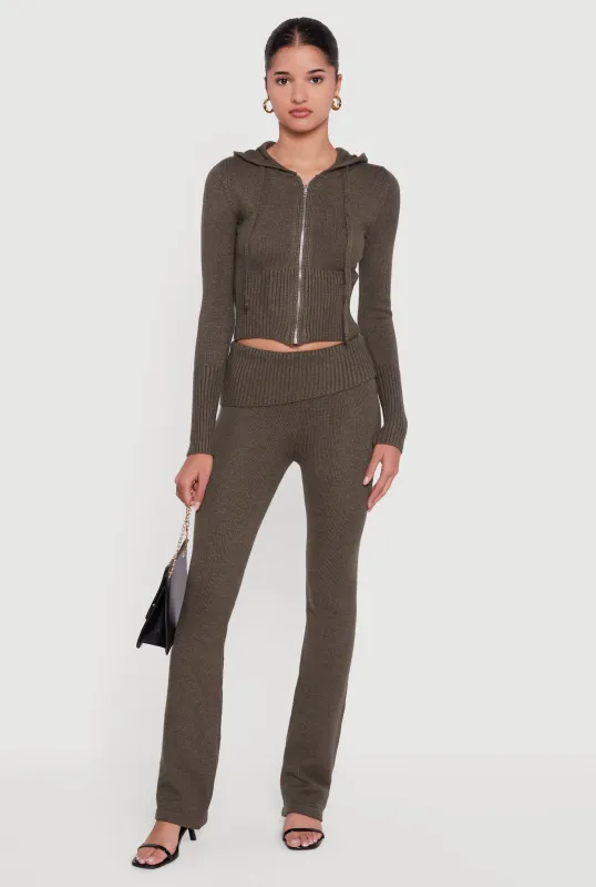 Slim Bootcut Fold Over Pants sold by Rainbow