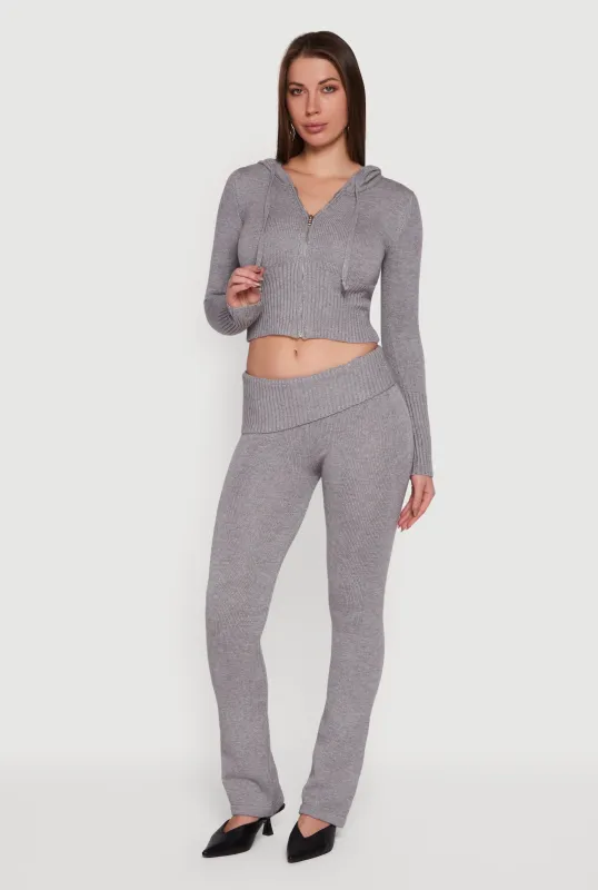 Slim Bootcut Fold Over Pants sold by Rainbow