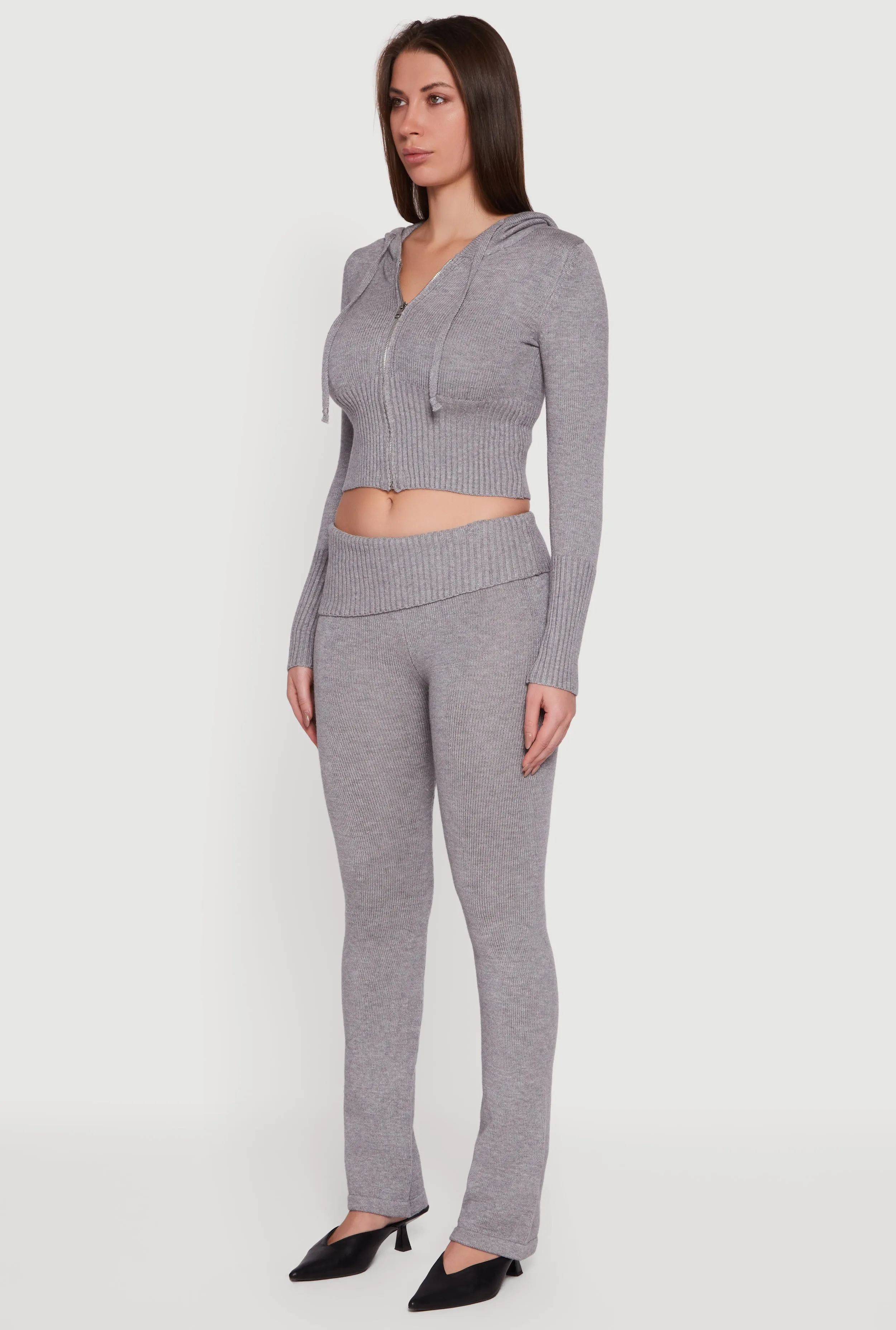 Zip Front Hooded Cropped Sweater sold by Rainbow product image thumbnail 5