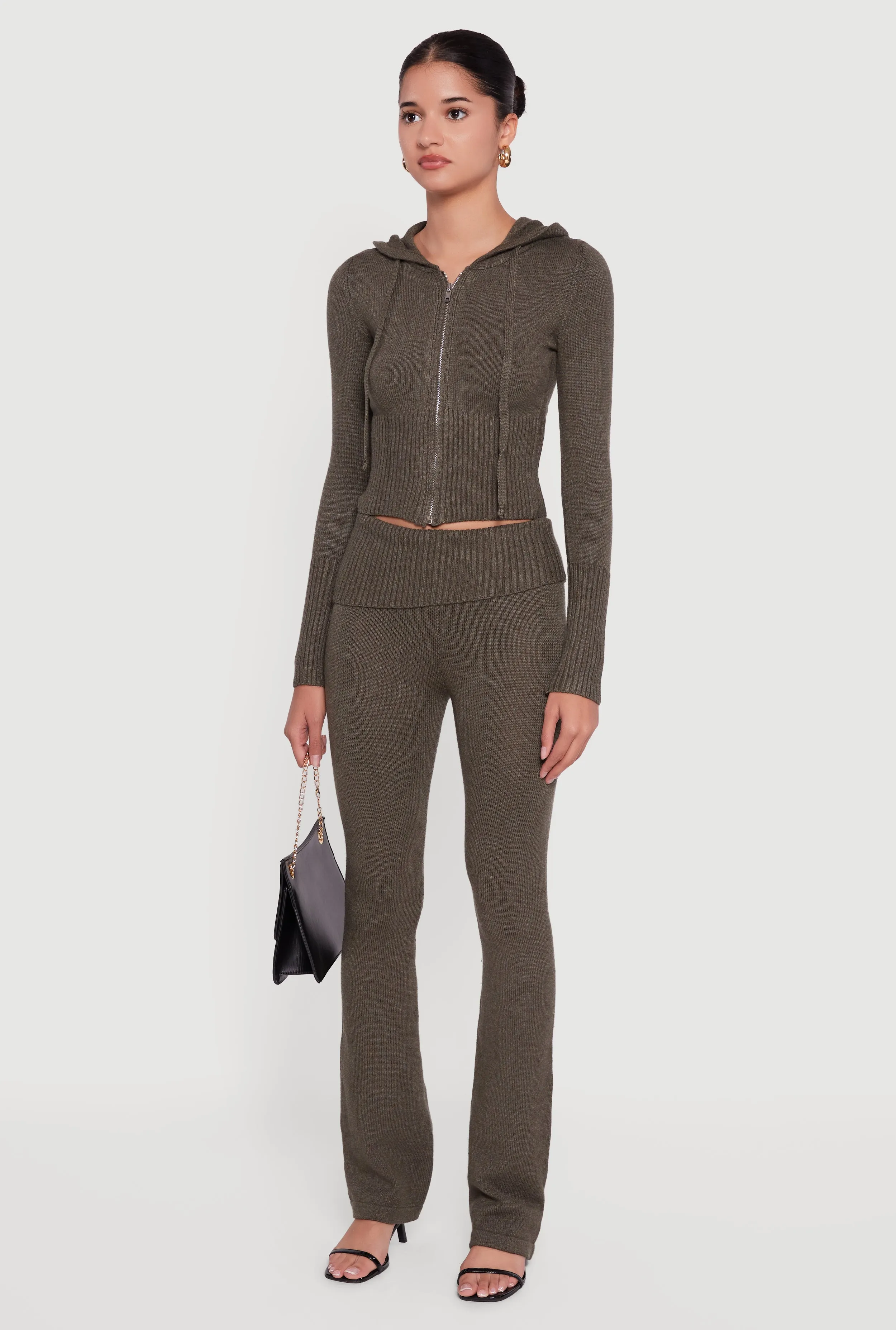Zip Front Hooded Cropped Sweater sold by Rainbow product image thumbnail 5