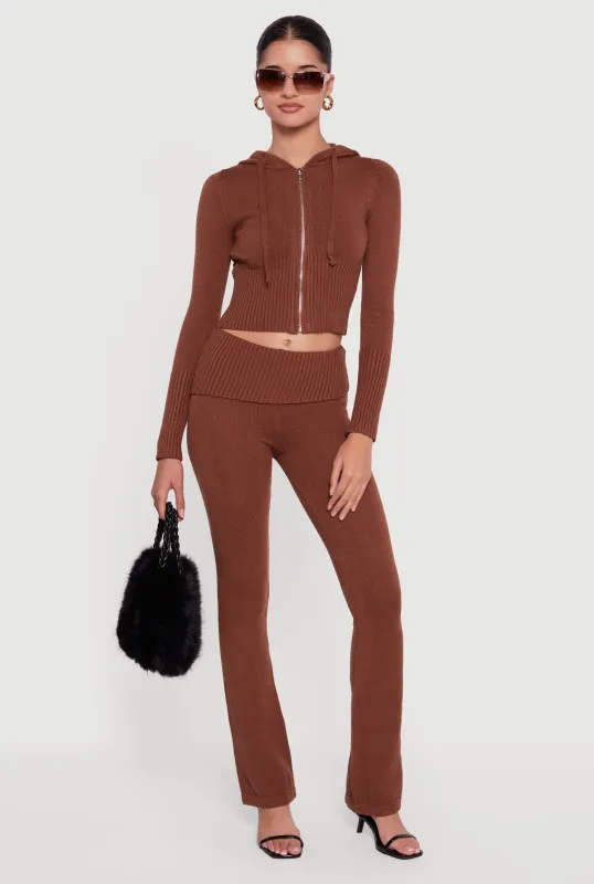 Slim Bootcut Fold Over Pants sold by Rainbow