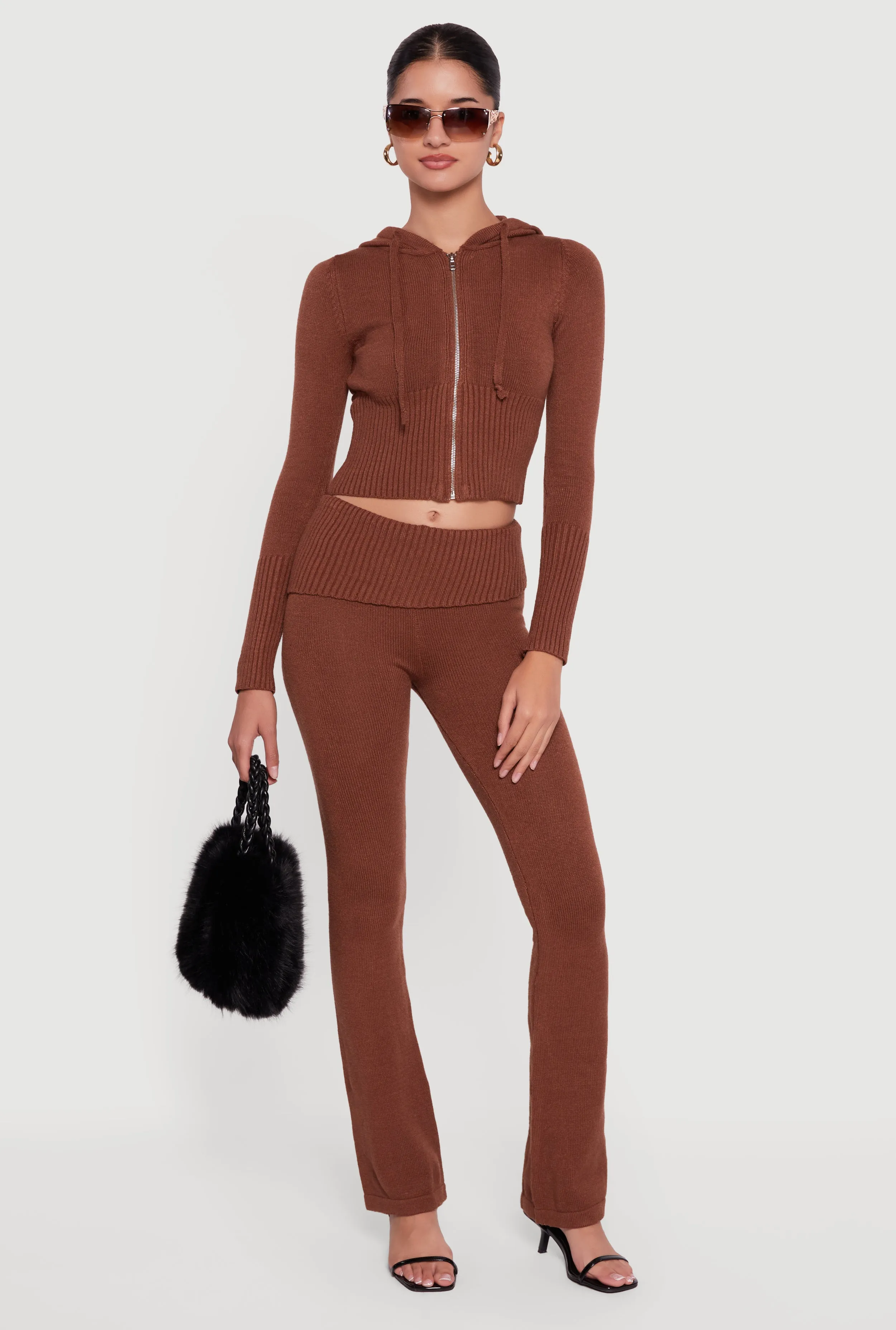 Slim Bootcut Fold Over Pants sold by Rainbow