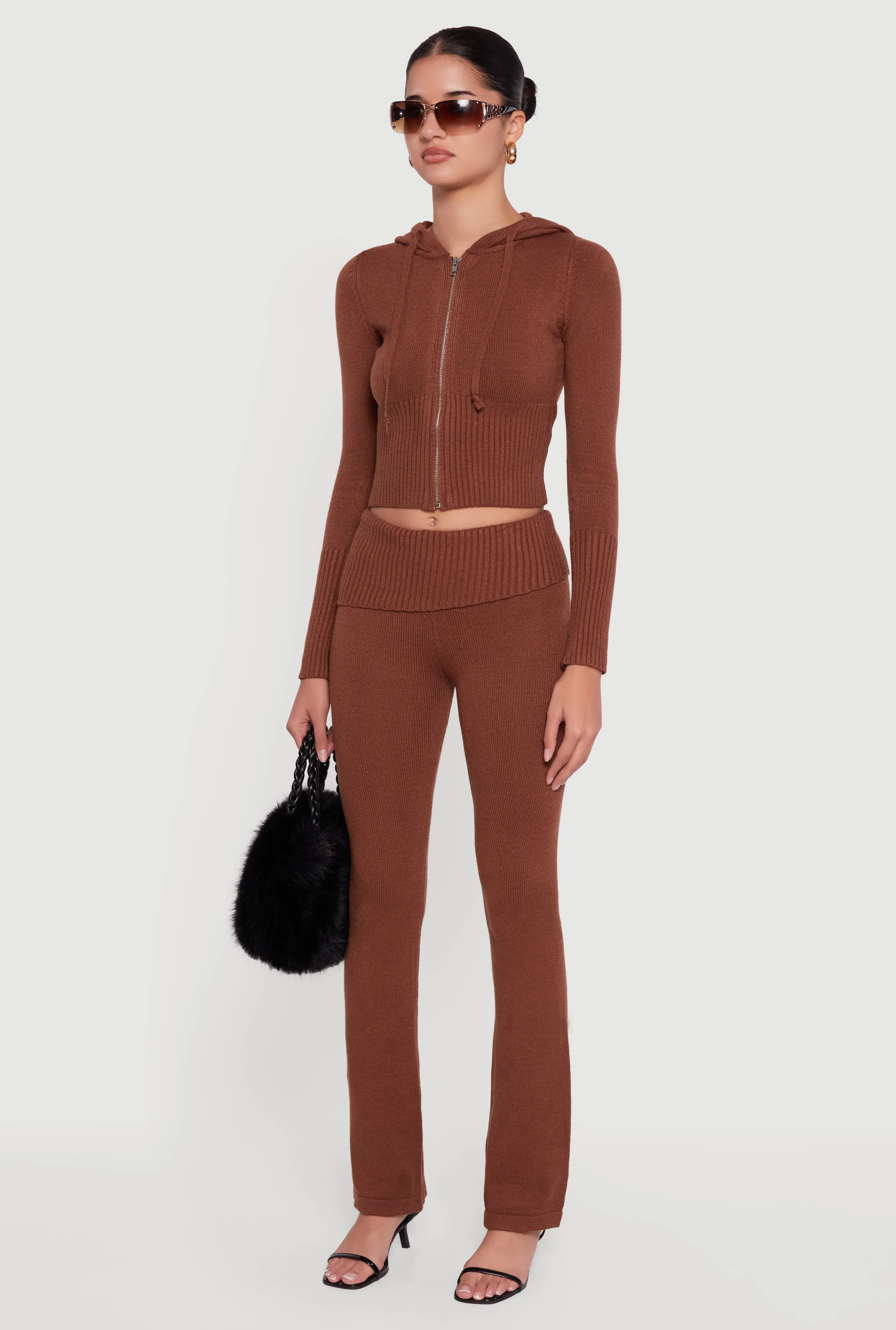 Zip Front Hooded Cropped Sweater sold by Rainbow product image thumbnail 5