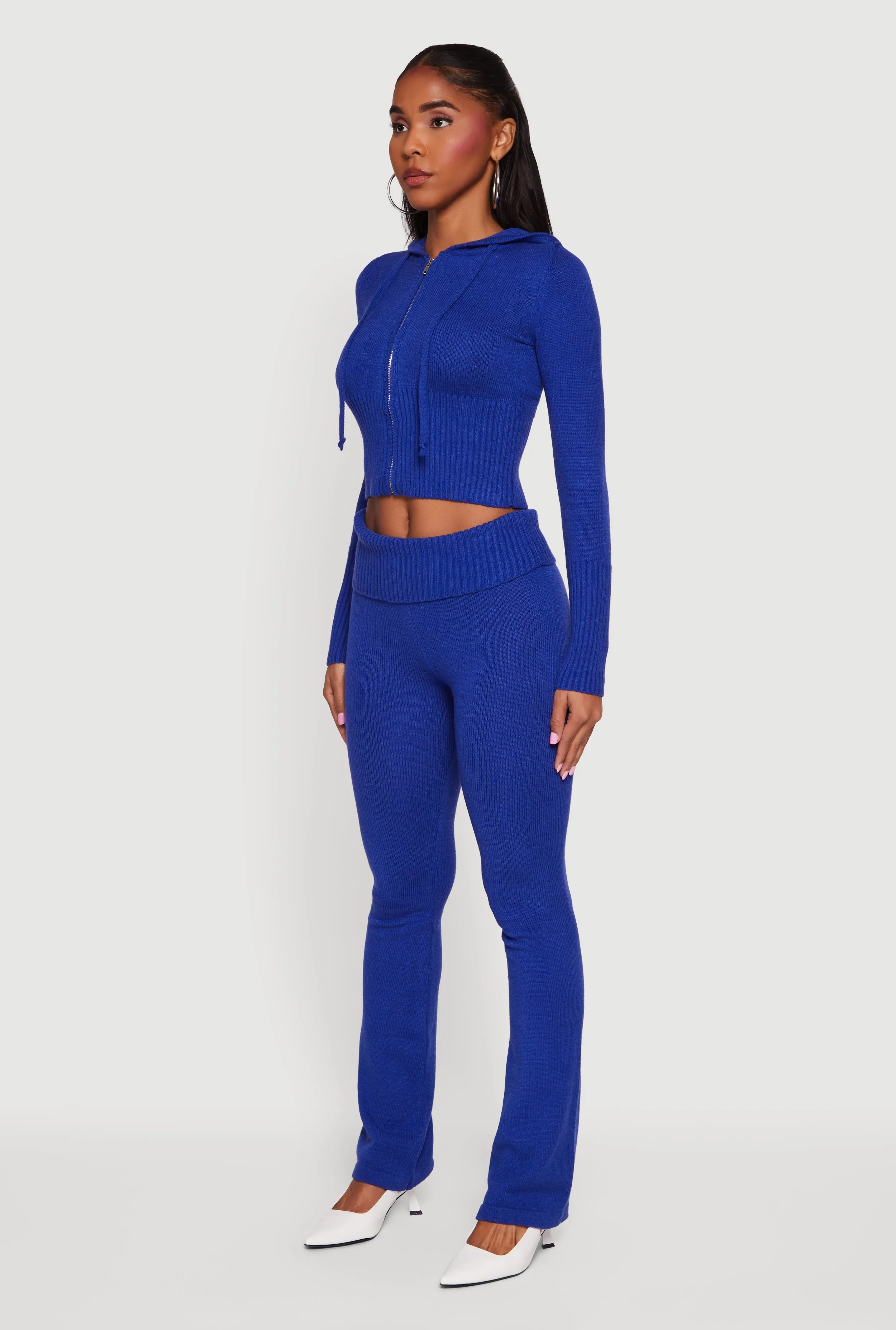 Zip Front Hooded Cropped Sweater sold by Rainbow product image thumbnail 5