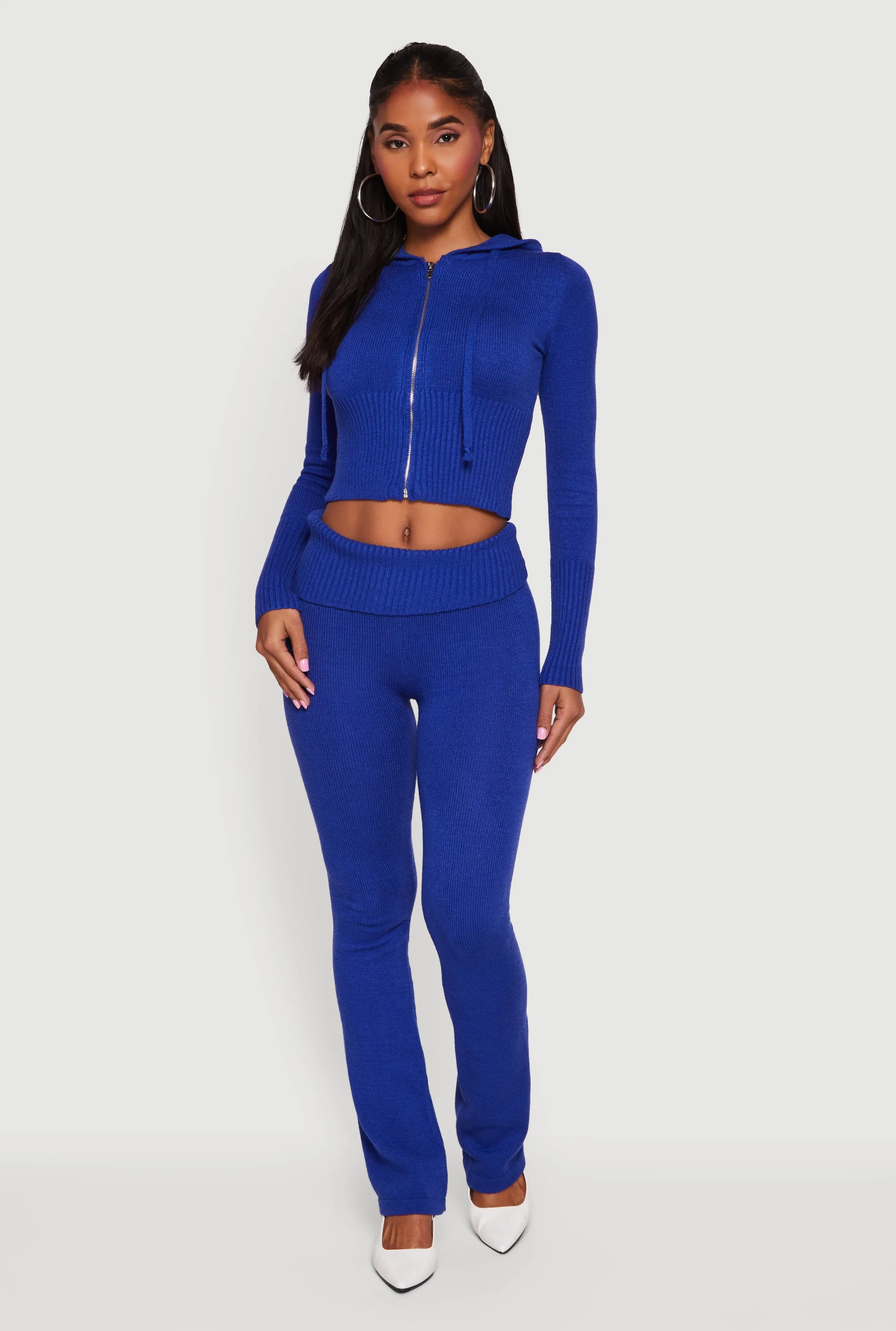 Zip Front Hooded Cropped Sweater sold by Rainbow product image thumbnail 3