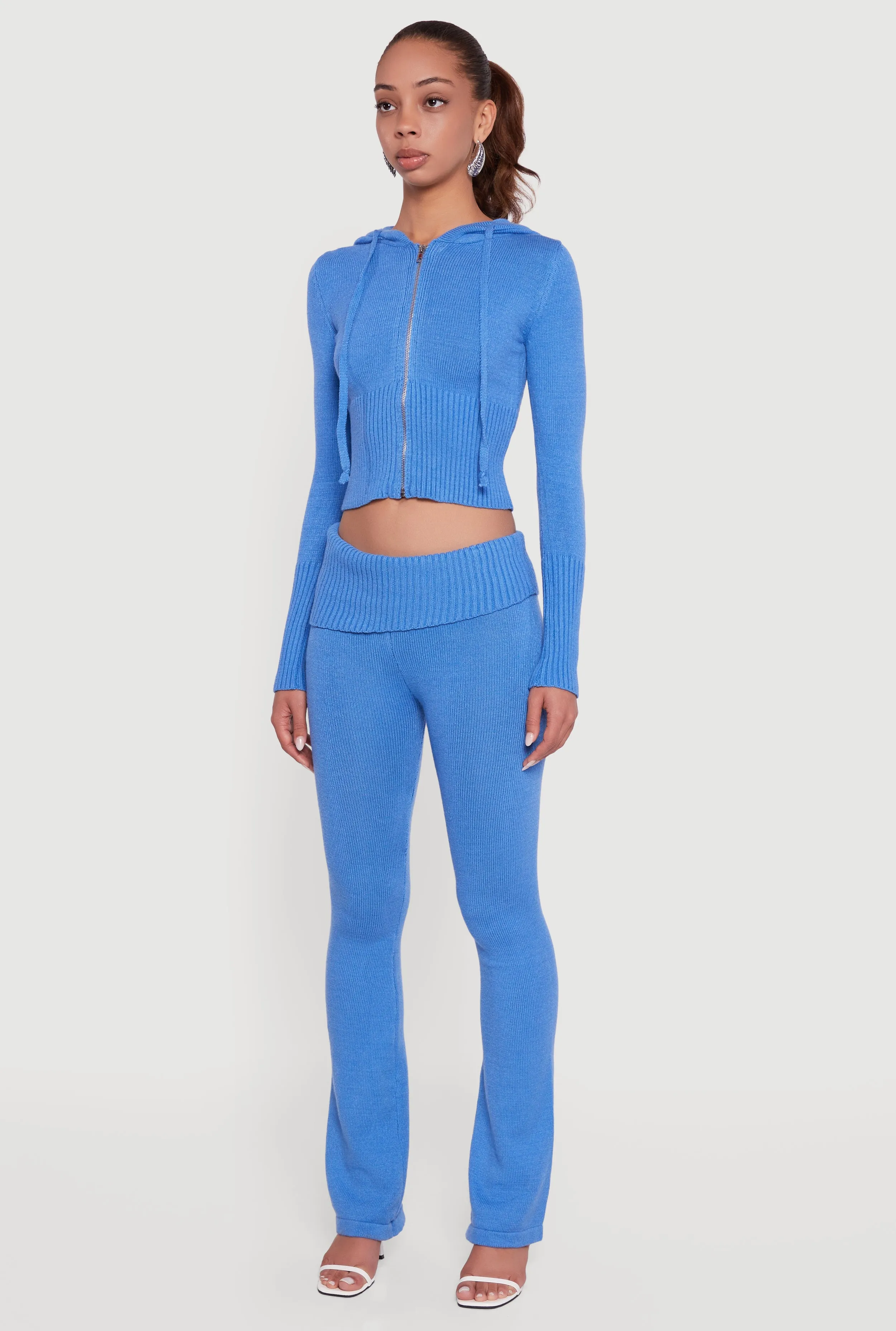 Zip Front Hooded Cropped Sweater sold by Rainbow product image thumbnail 5